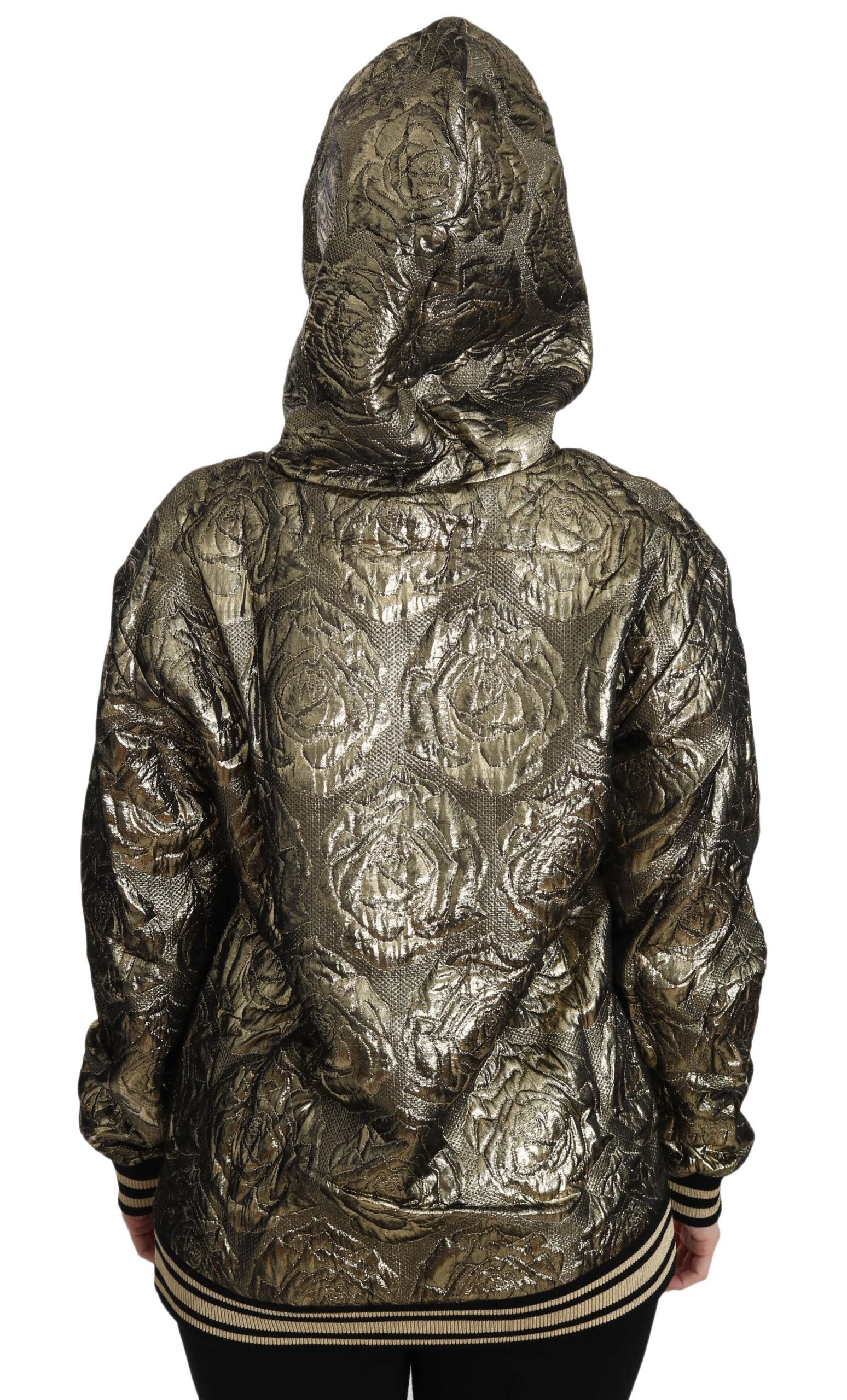 Gold sequined hooded jacket