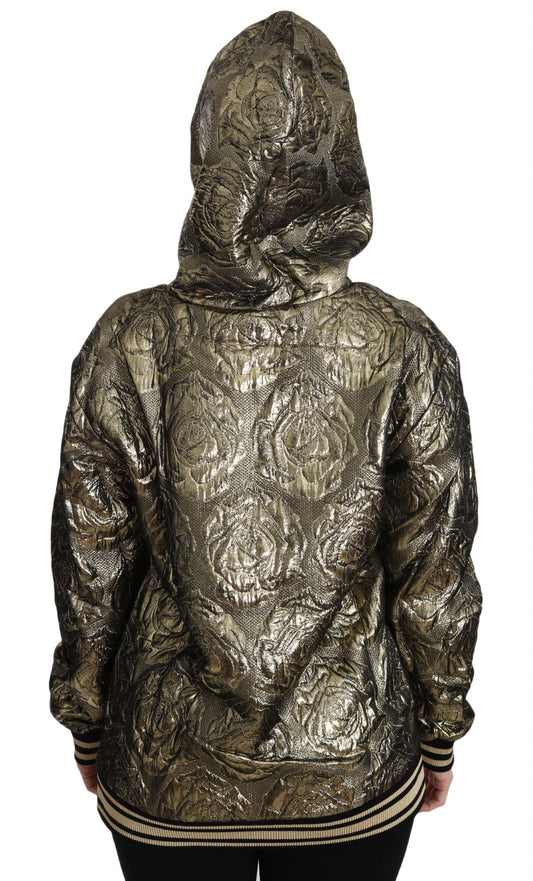 Gold sequined hooded jacket