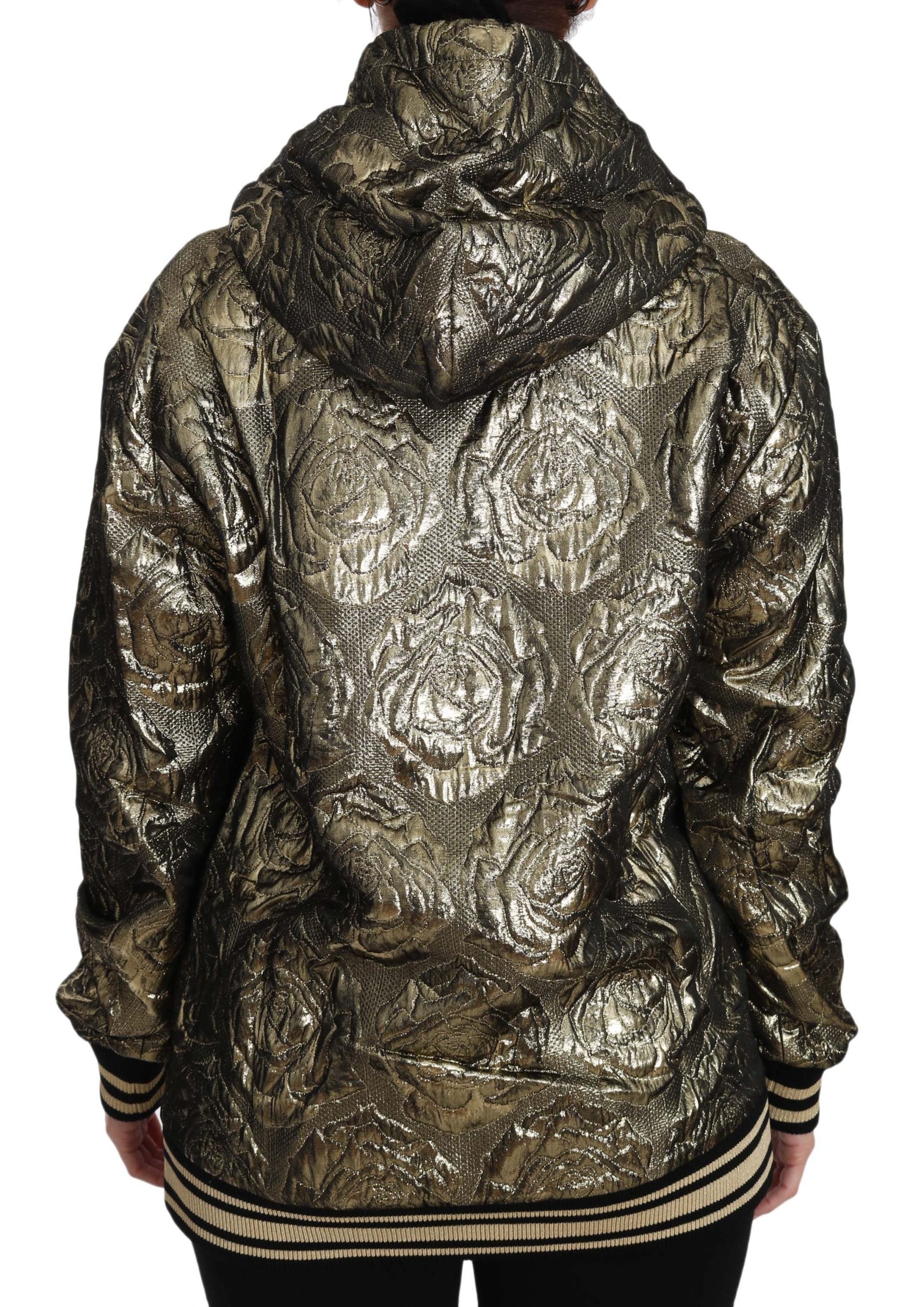 Gold sequin jacket with hood