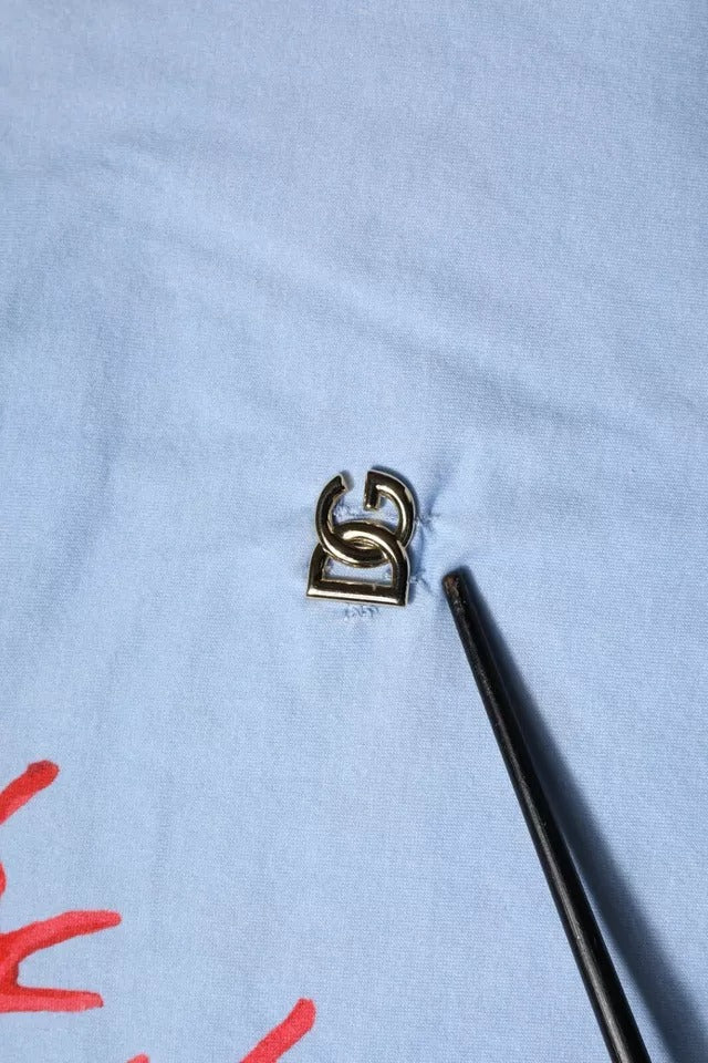 Black pen on blue fabric