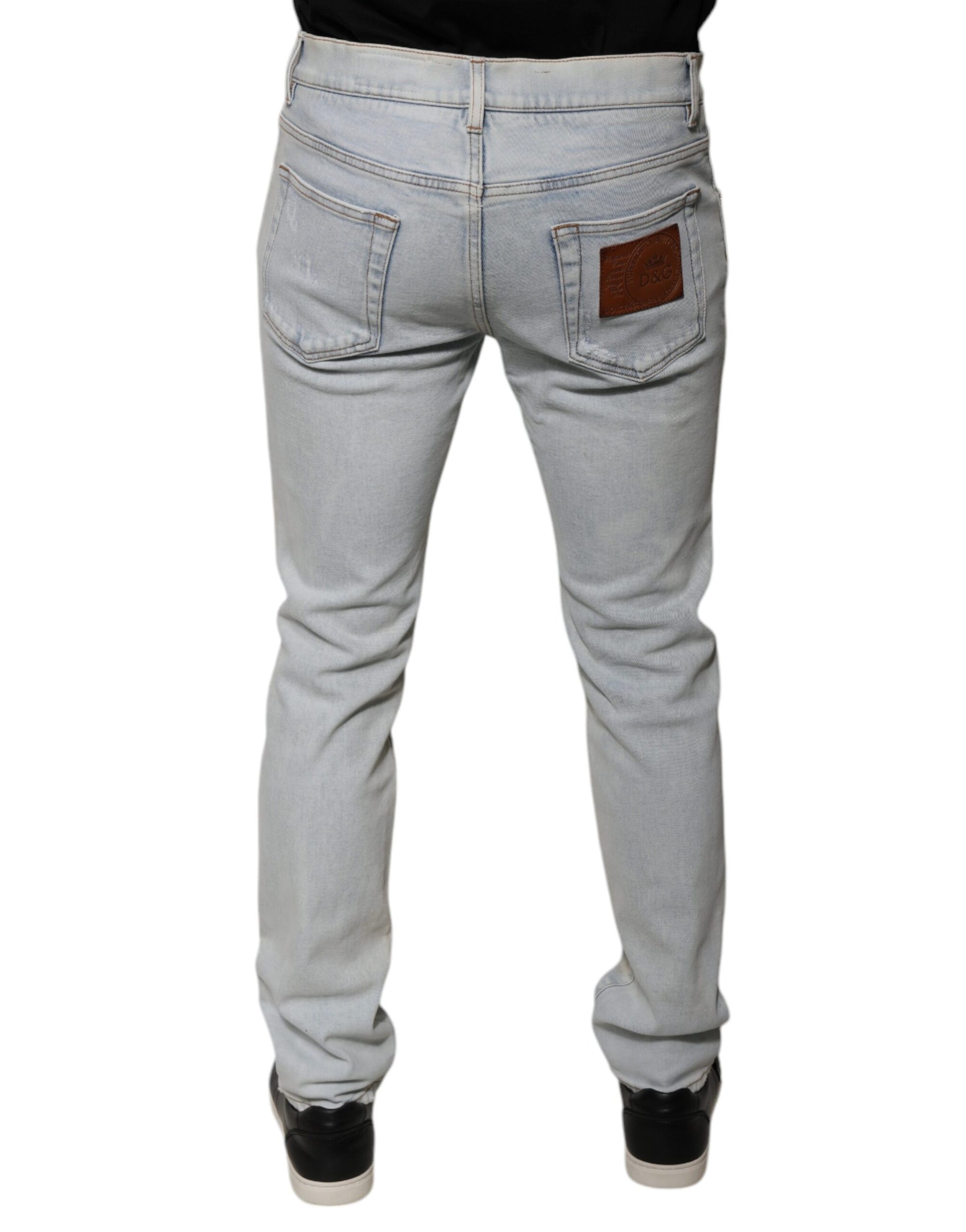 Pair of blue jeans on a person's lower back