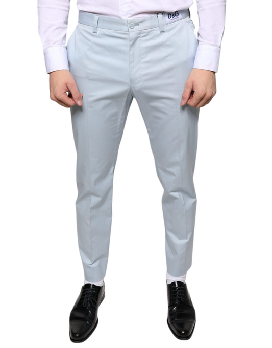 A pair of light blue cotton dress pants from Dolce & Gabbana