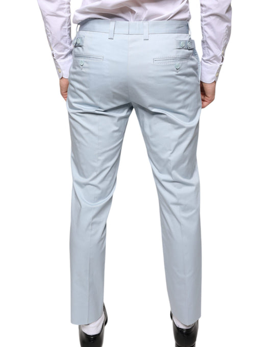 A pair of light blue cotton dress pants from Dolce & Gabbana