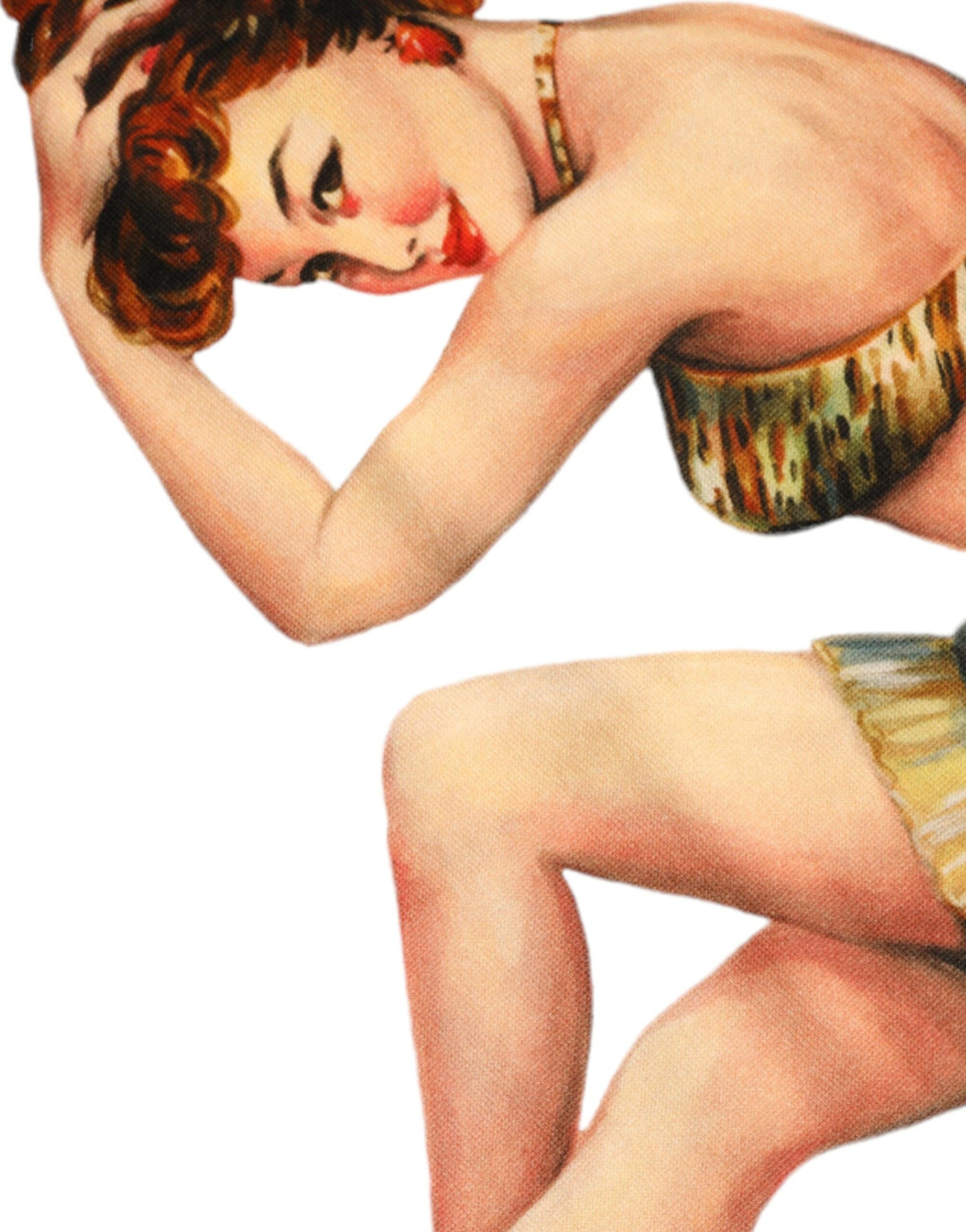 Woman in vintage swimsuit