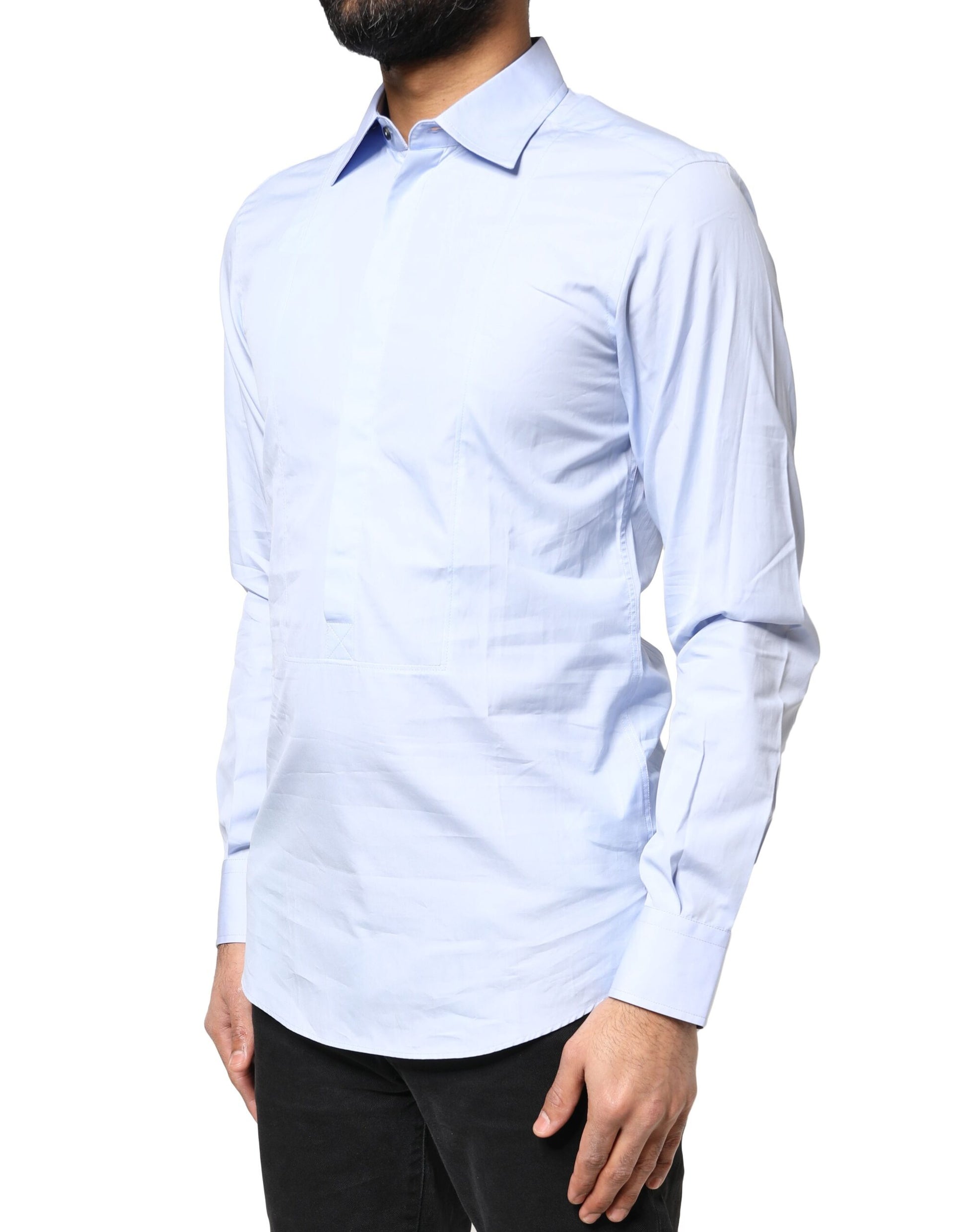 A light blue cotton long sleeve dress shirt from Dolce & Gabbana