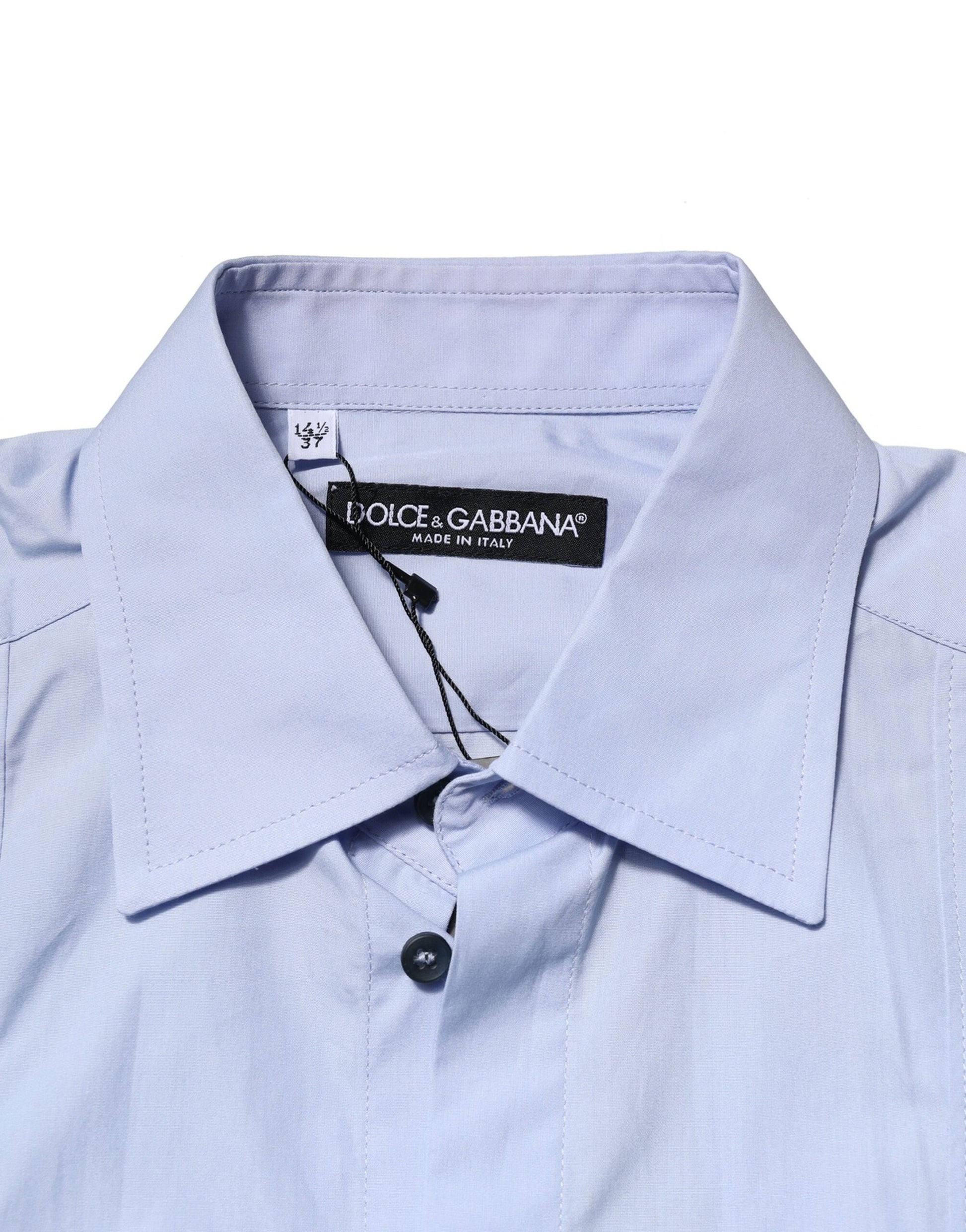 A light blue cotton dress shirt with long sleeves from Dolce & Gabbana