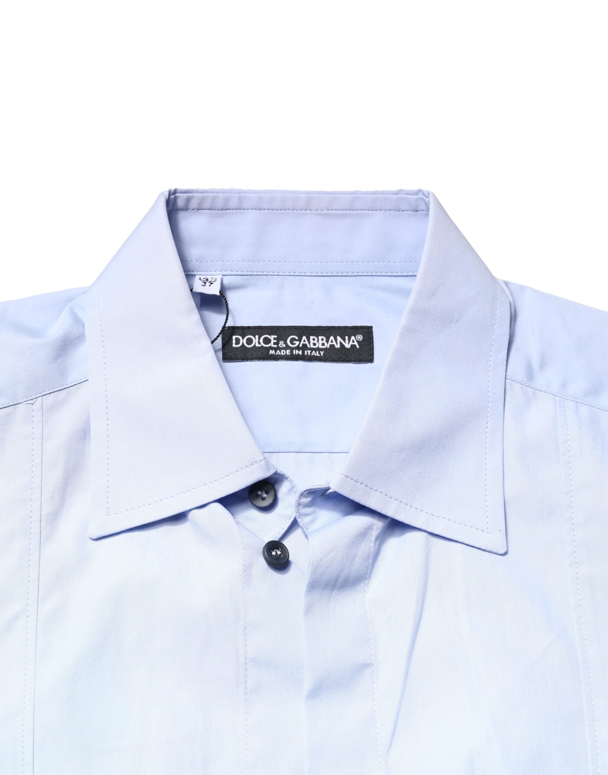 A light blue cotton dress shirt with long sleeves from the brand Dolce & Gabbana