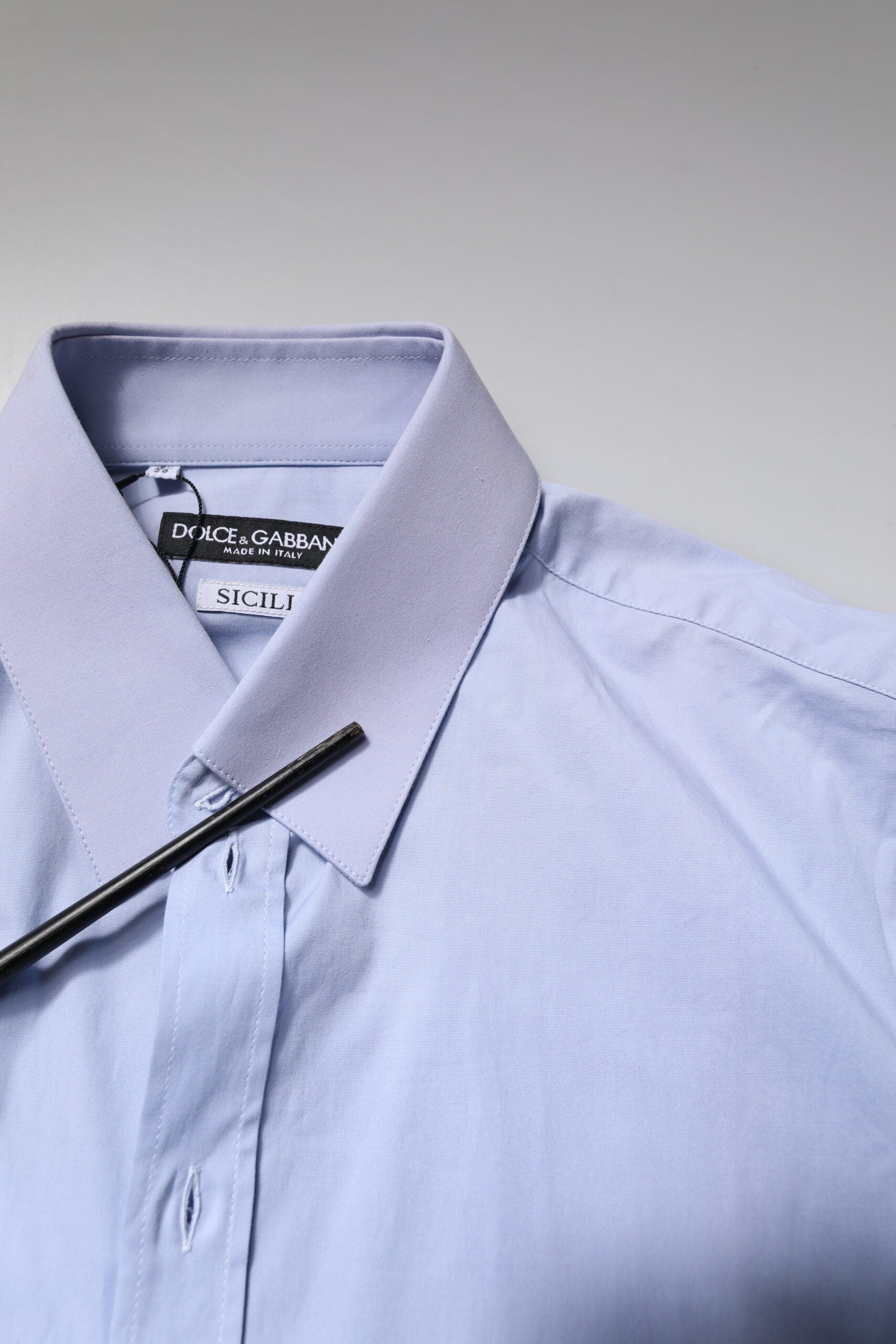 A light blue cotton dress shirt from Dolce & Gabbana's Sicilia collection