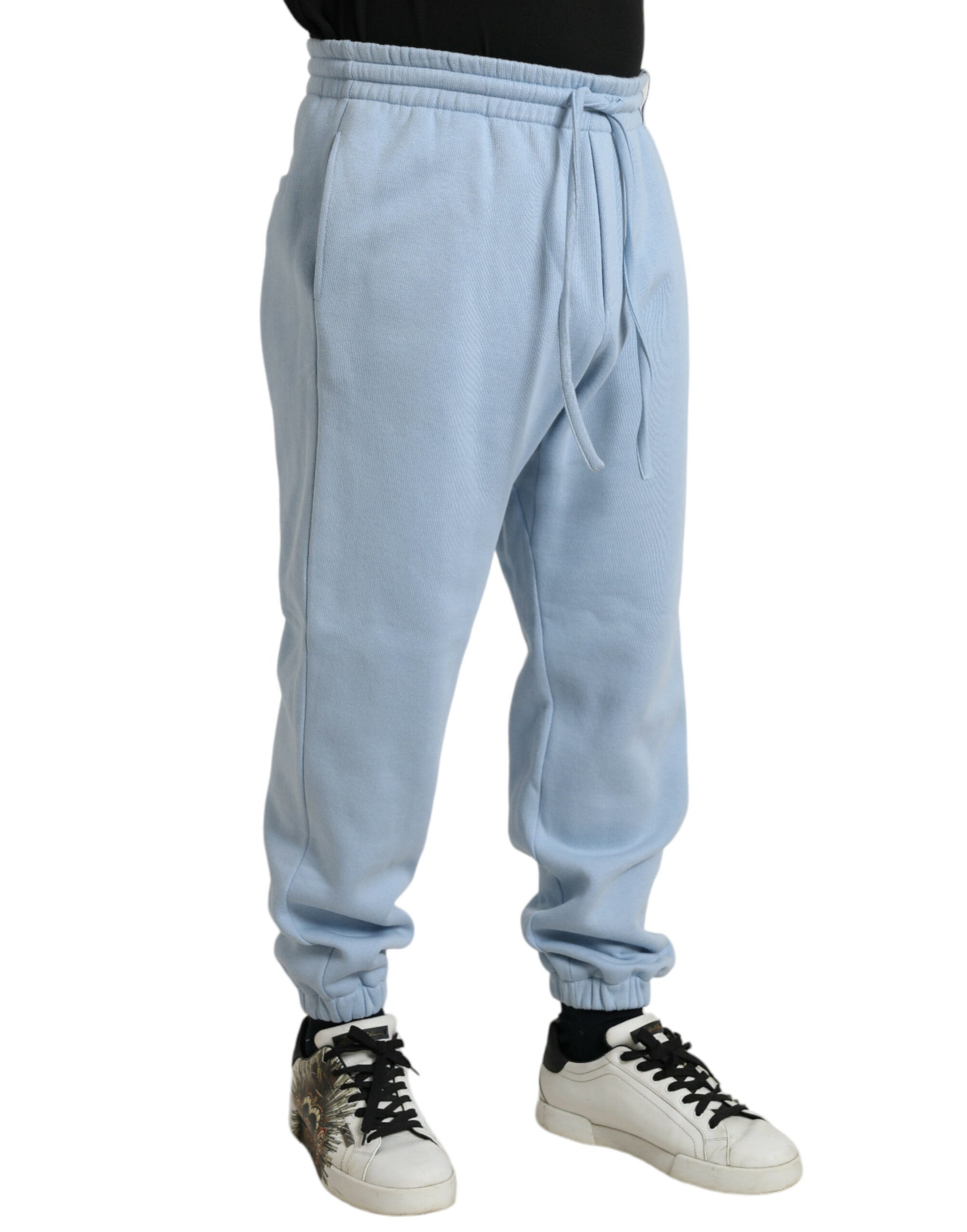 Light blue sweatpants with pockets on sides