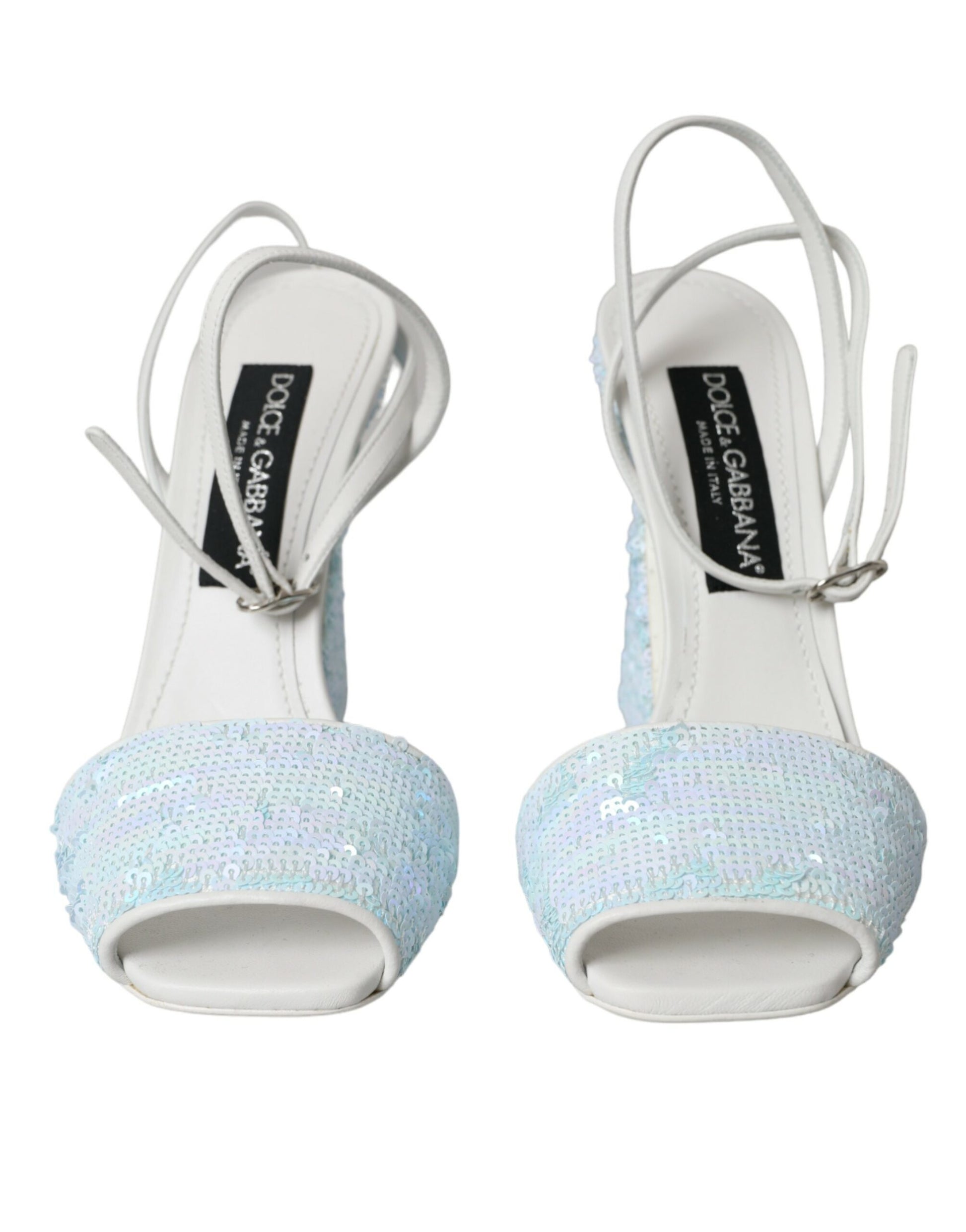 Pair of women's glittery high heel shoes