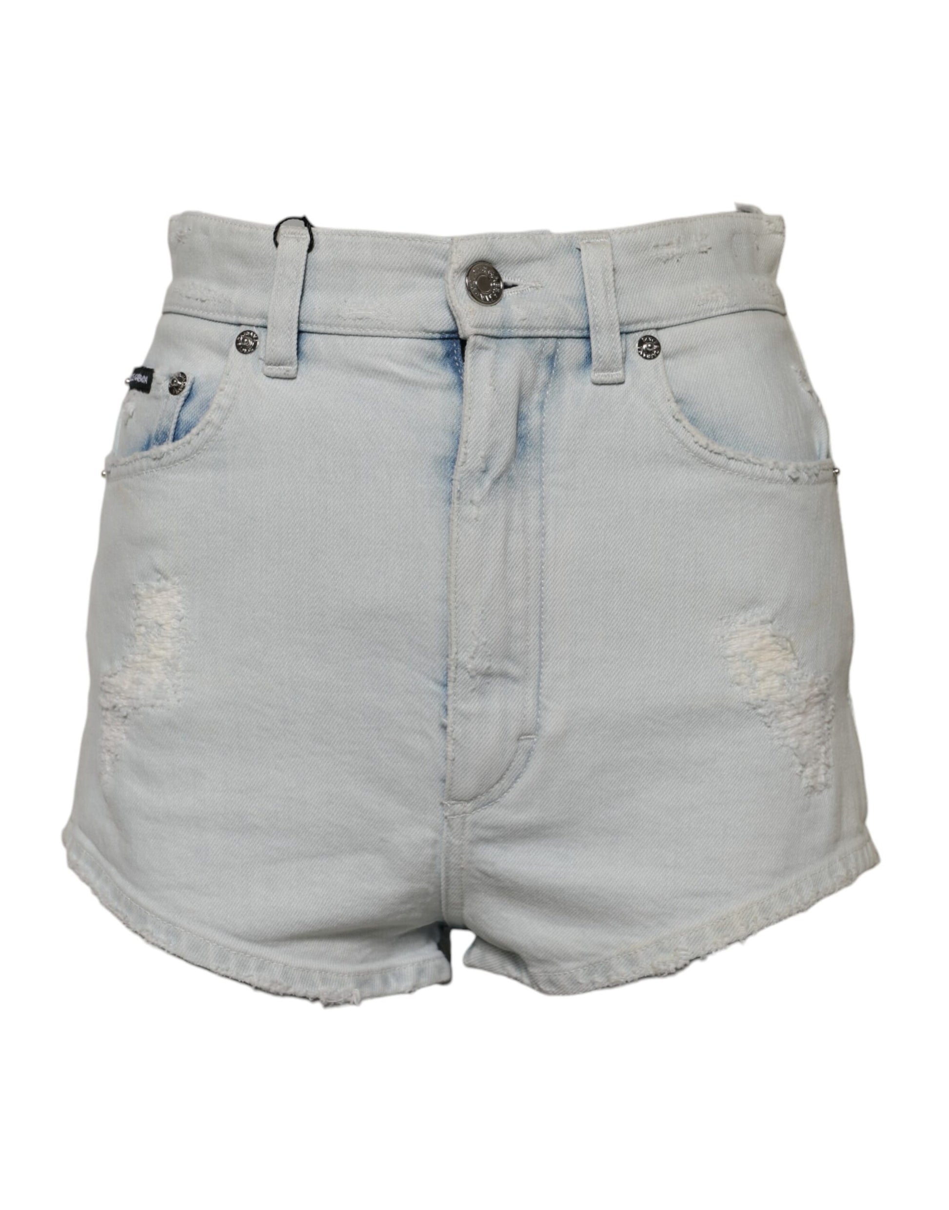 Pair of distressed denim shorts