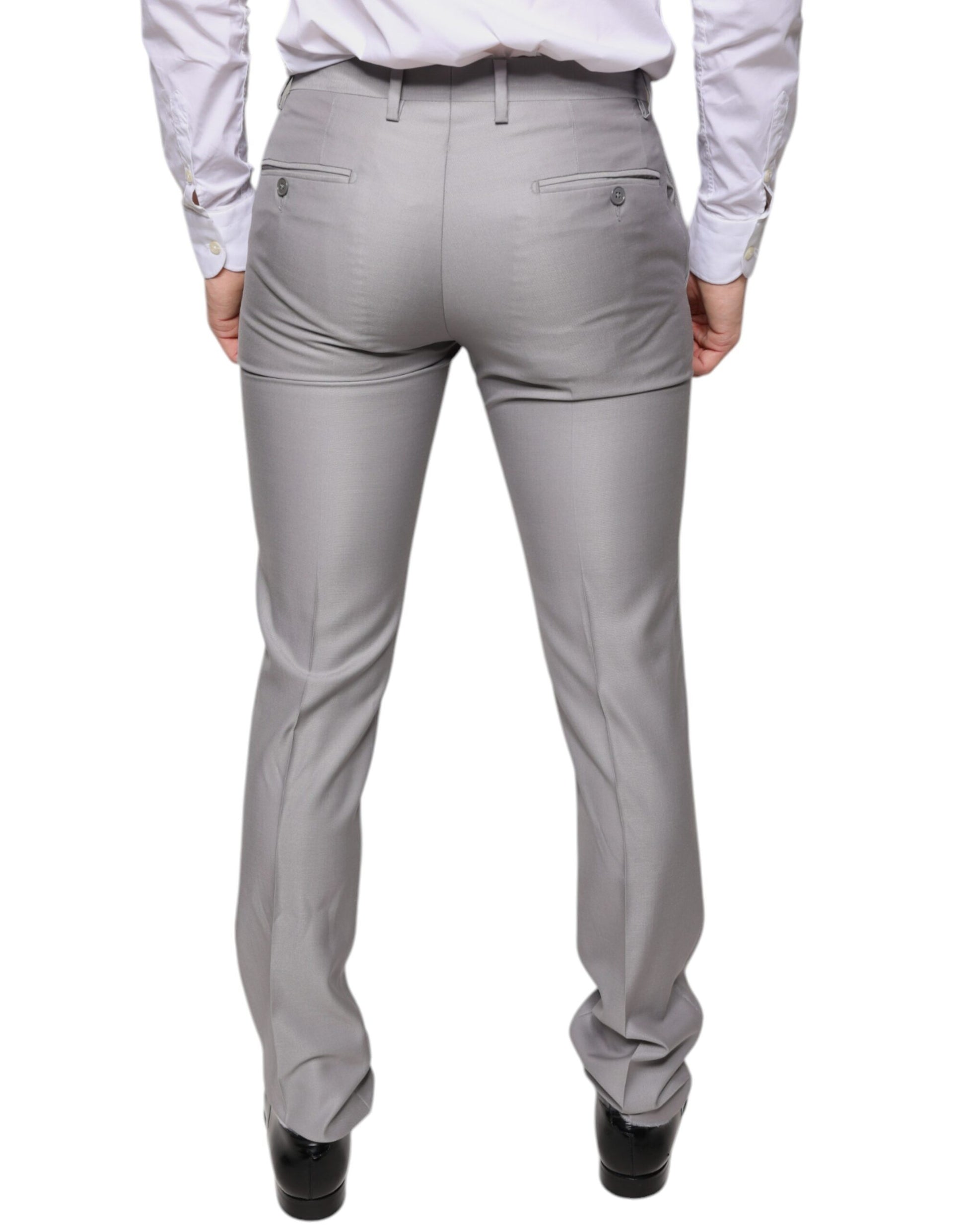 A pair of light gray wool dress pants by Dolce & Gabbana