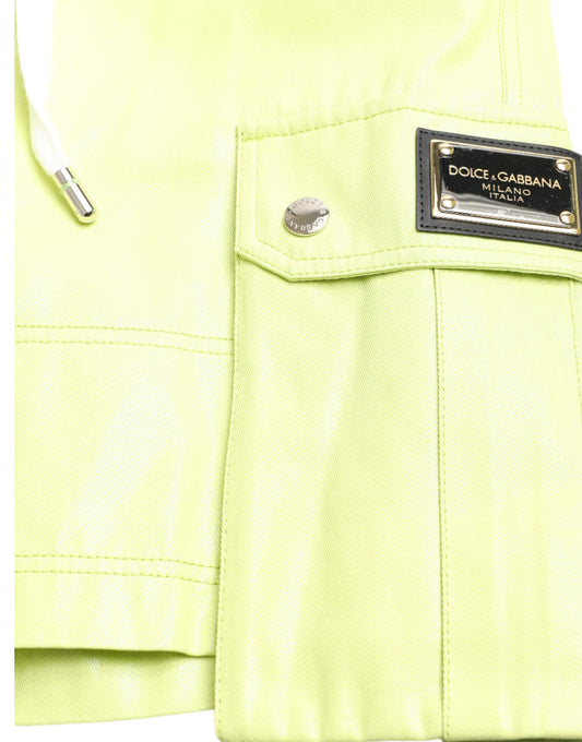 Yellow jacket with black label on front