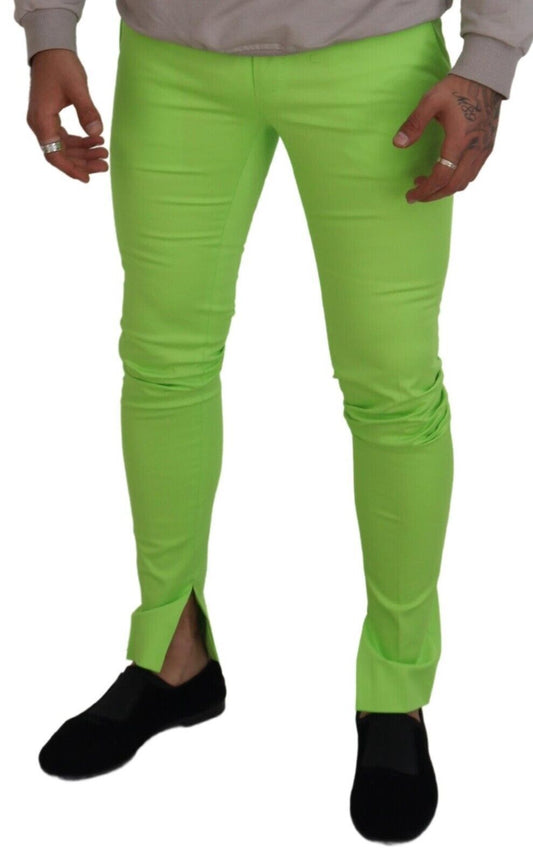 Man wearing bright green pants
