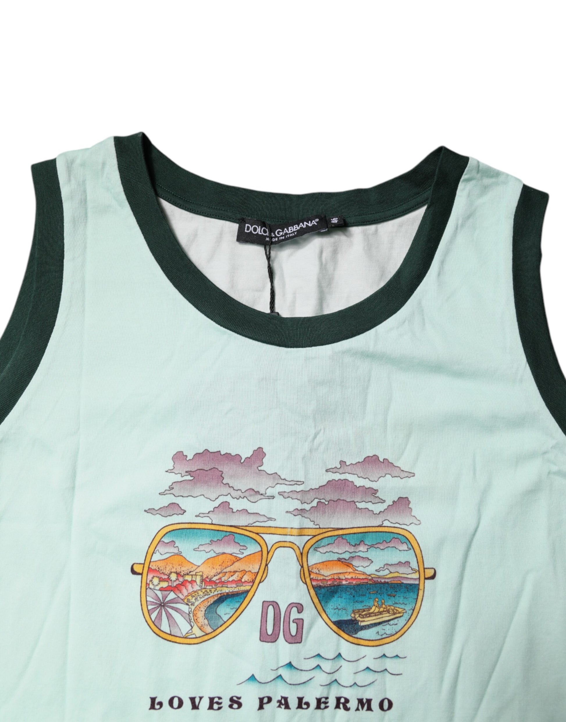 Tank top with graphic design on front