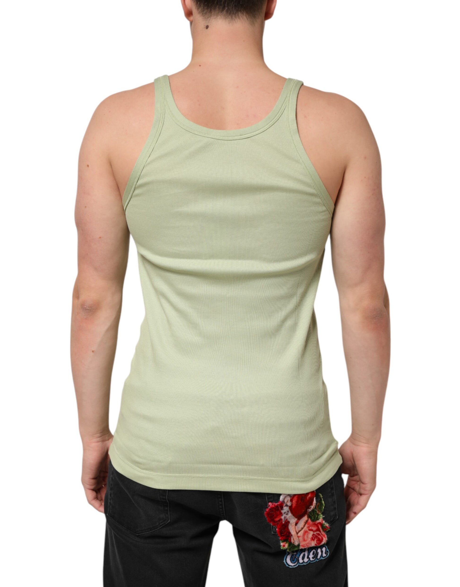 Tank top on a person's back