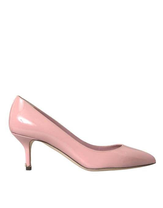Pink high heel shoe with pointed toe and stiletto heel