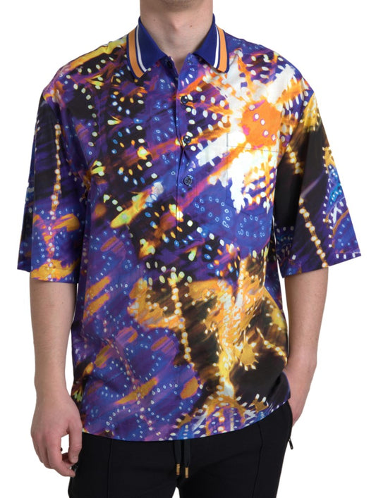 Colorful short sleeve shirt with a patterned design