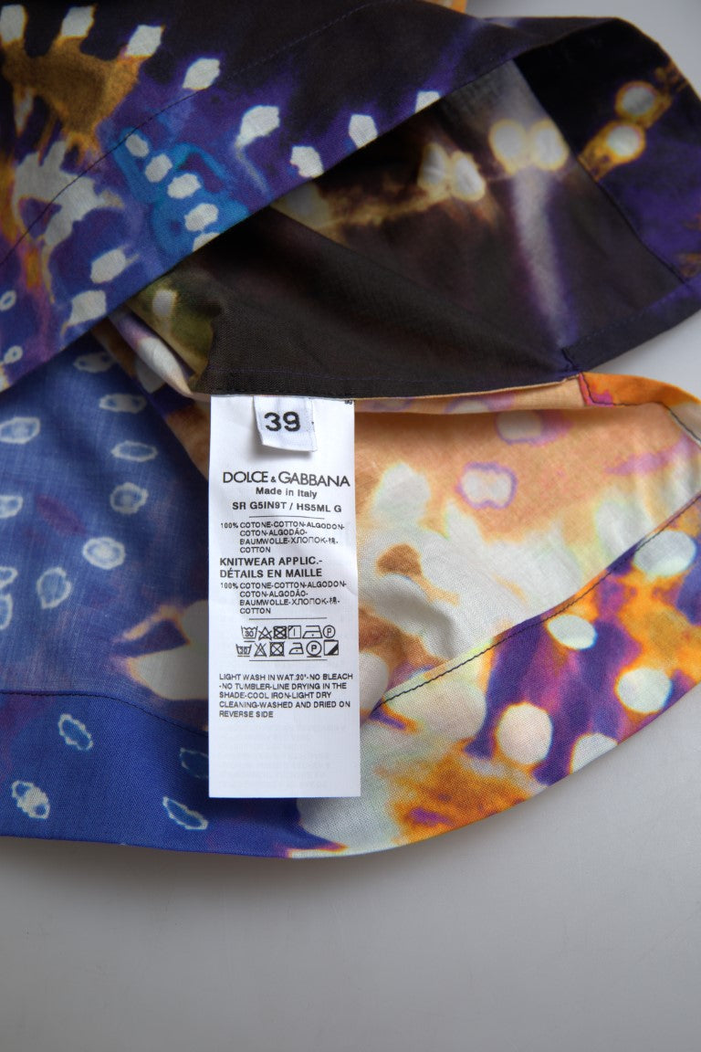 Colorful fabric with white tag