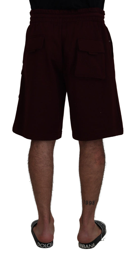 Pair of men's shorts in maroon color