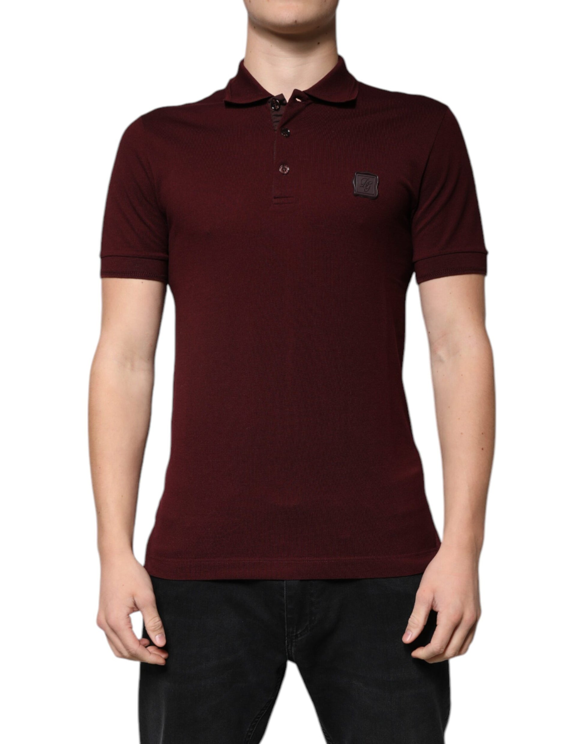 Men's polo shirt in burgundy color