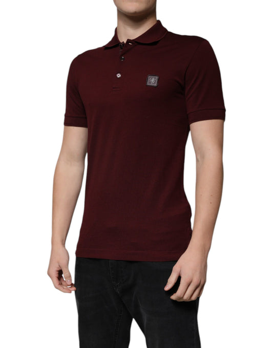 The man is wearing a polo shirt