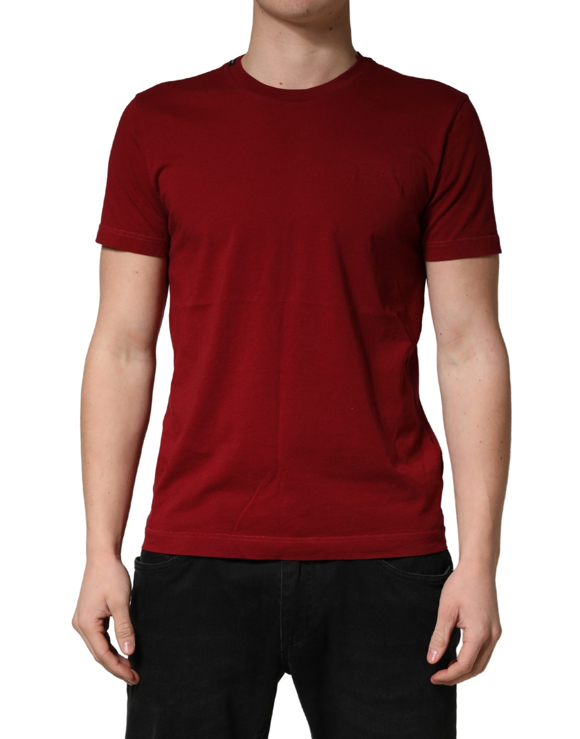 Red short sleeved t-shirt on a mannequin