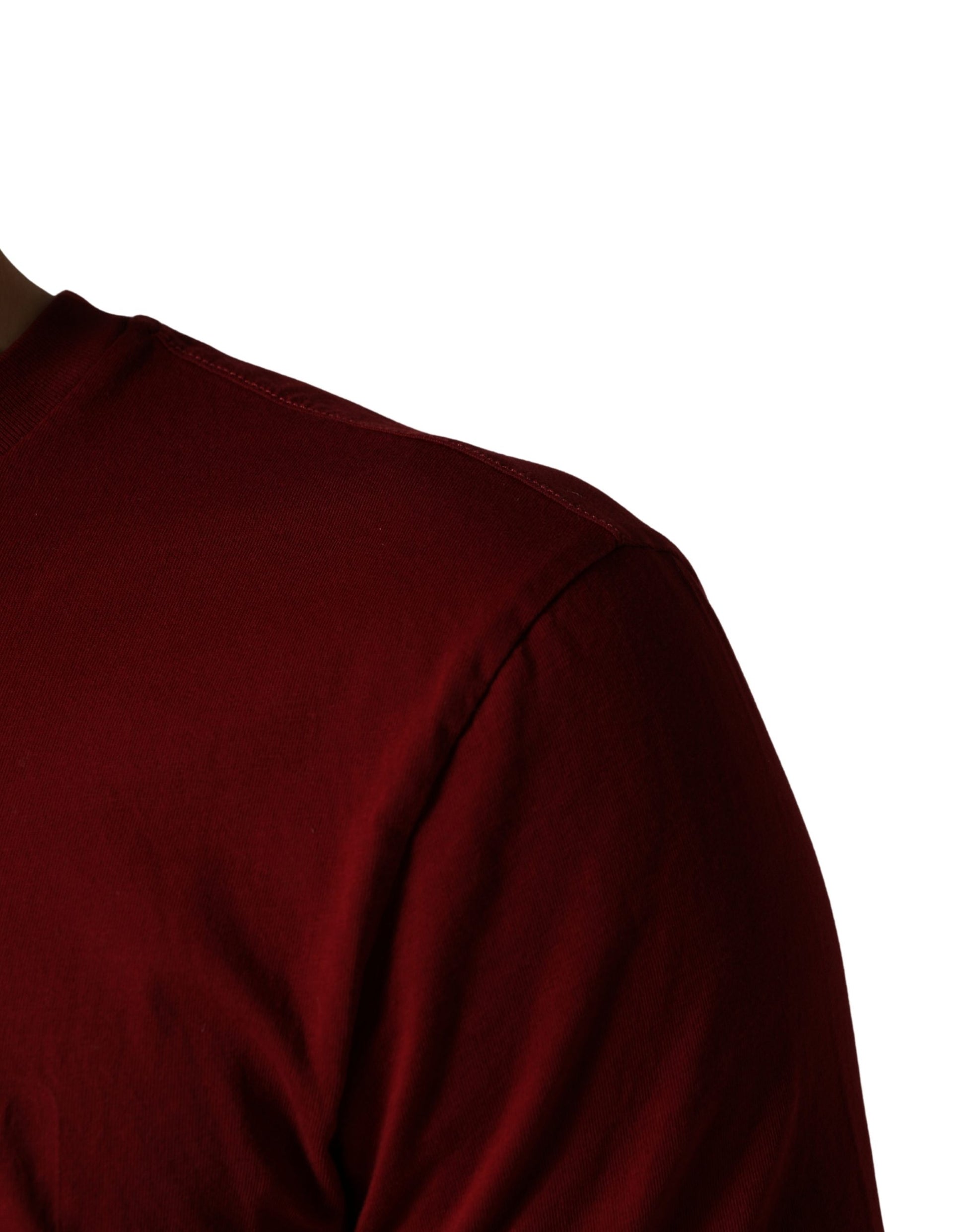 Red long sleeve shirt on a person