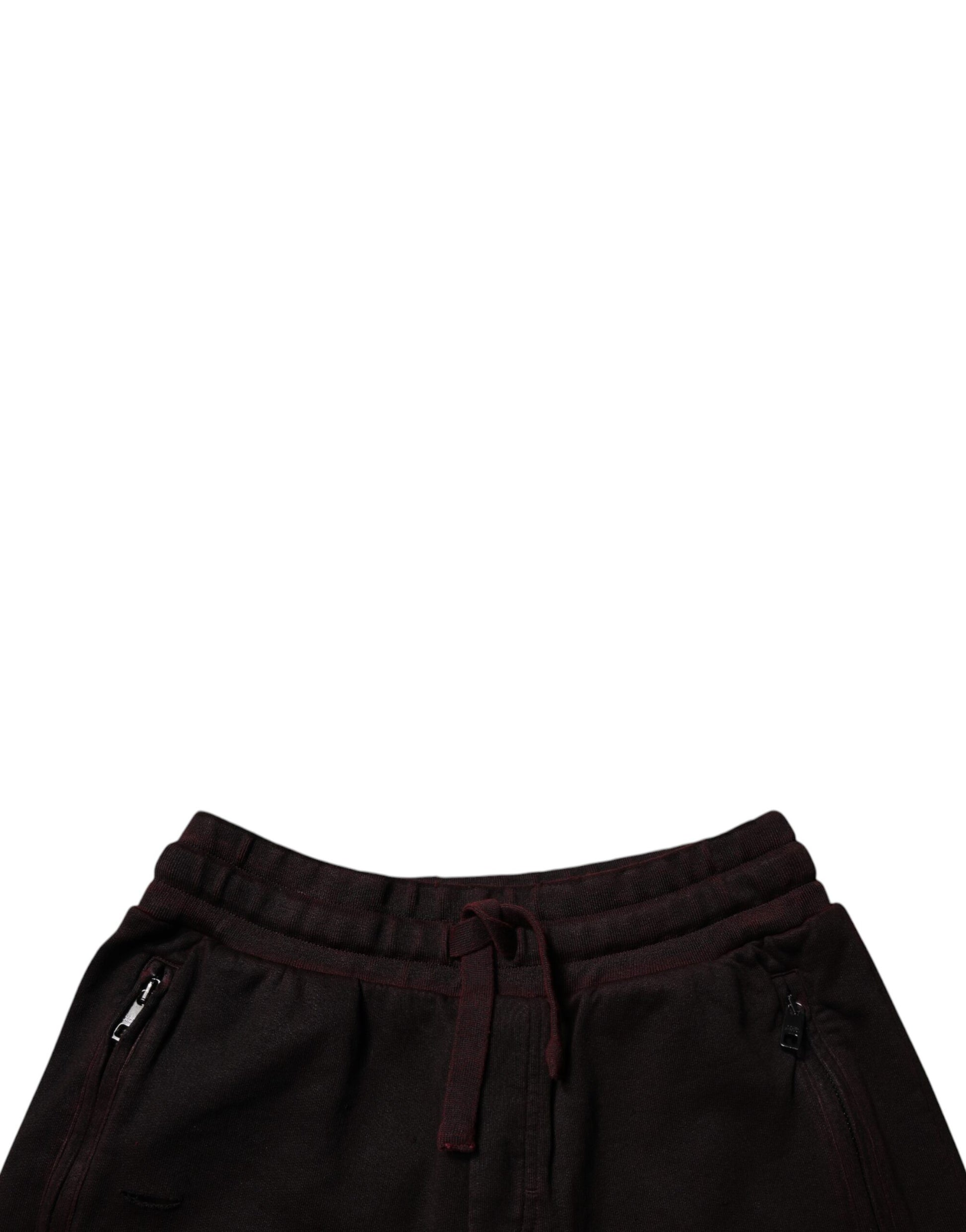 Pair of dark colored shorts with drawstring waistband