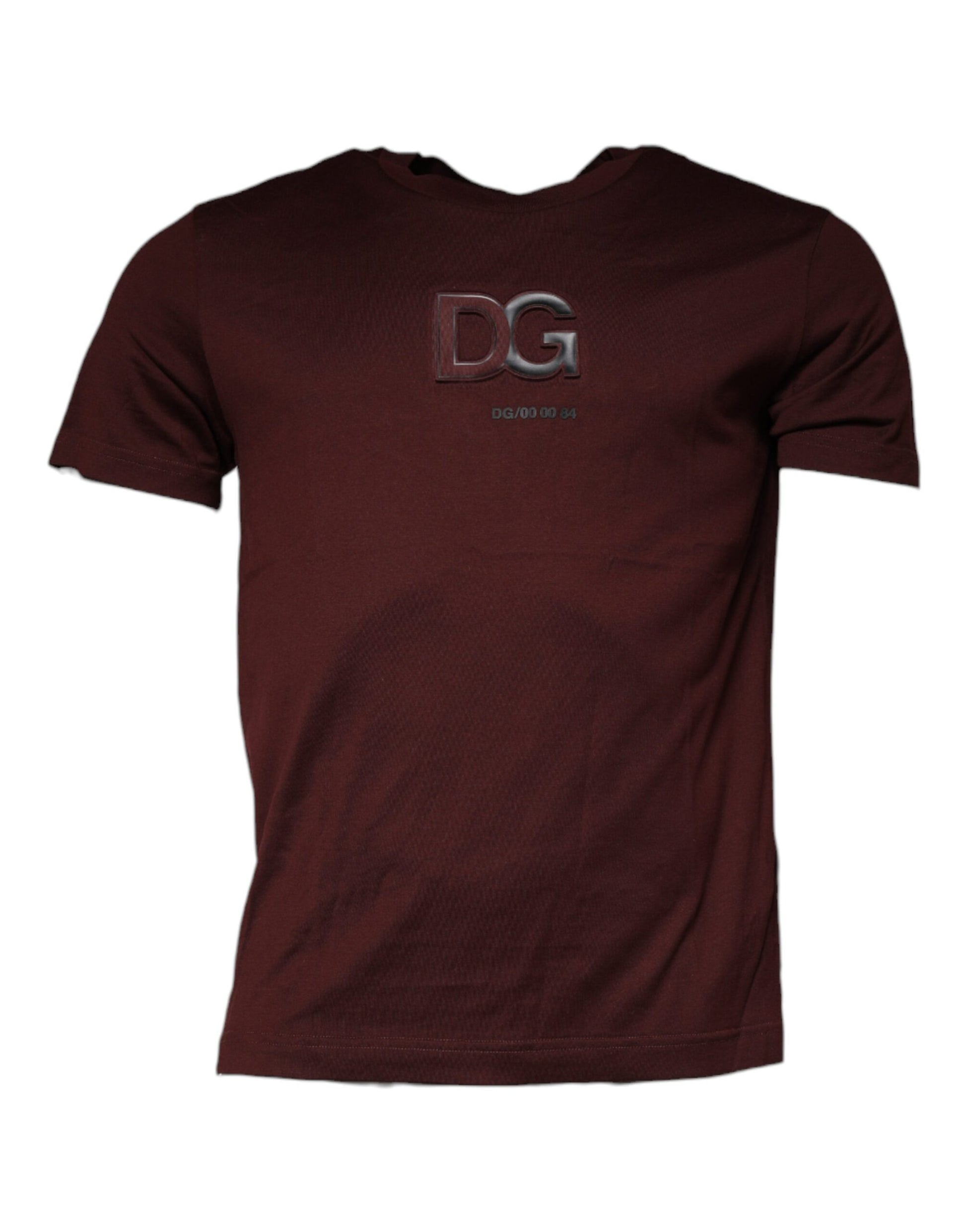 Maroon short sleeve t-shirt with embroidered logo on front