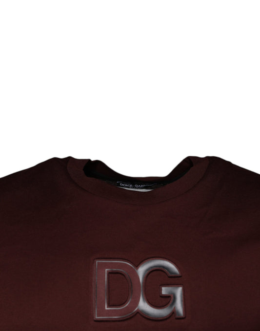 Dark red shirt with embroidered logo on front
