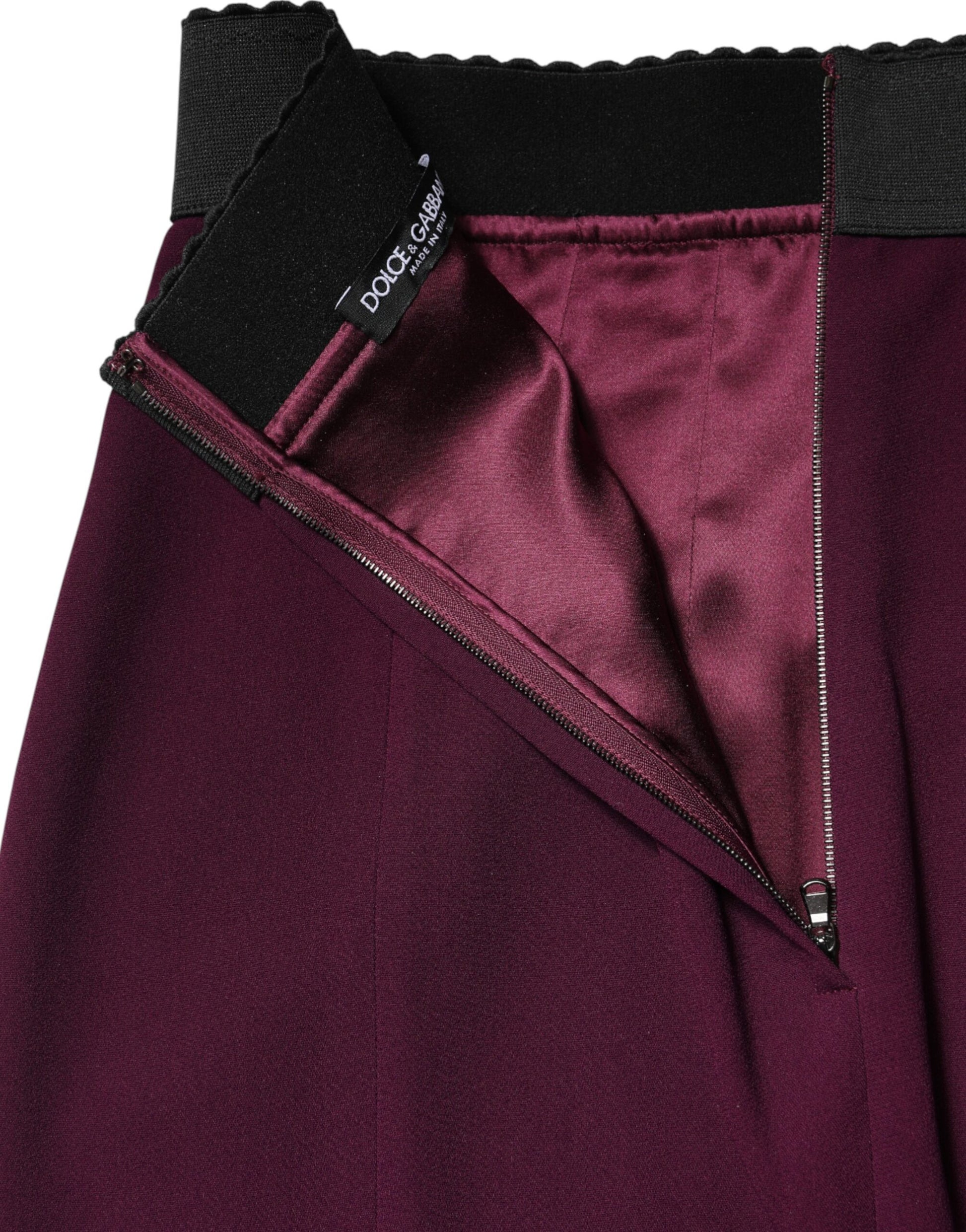 Dark purple velvet pants with zippered side pocket