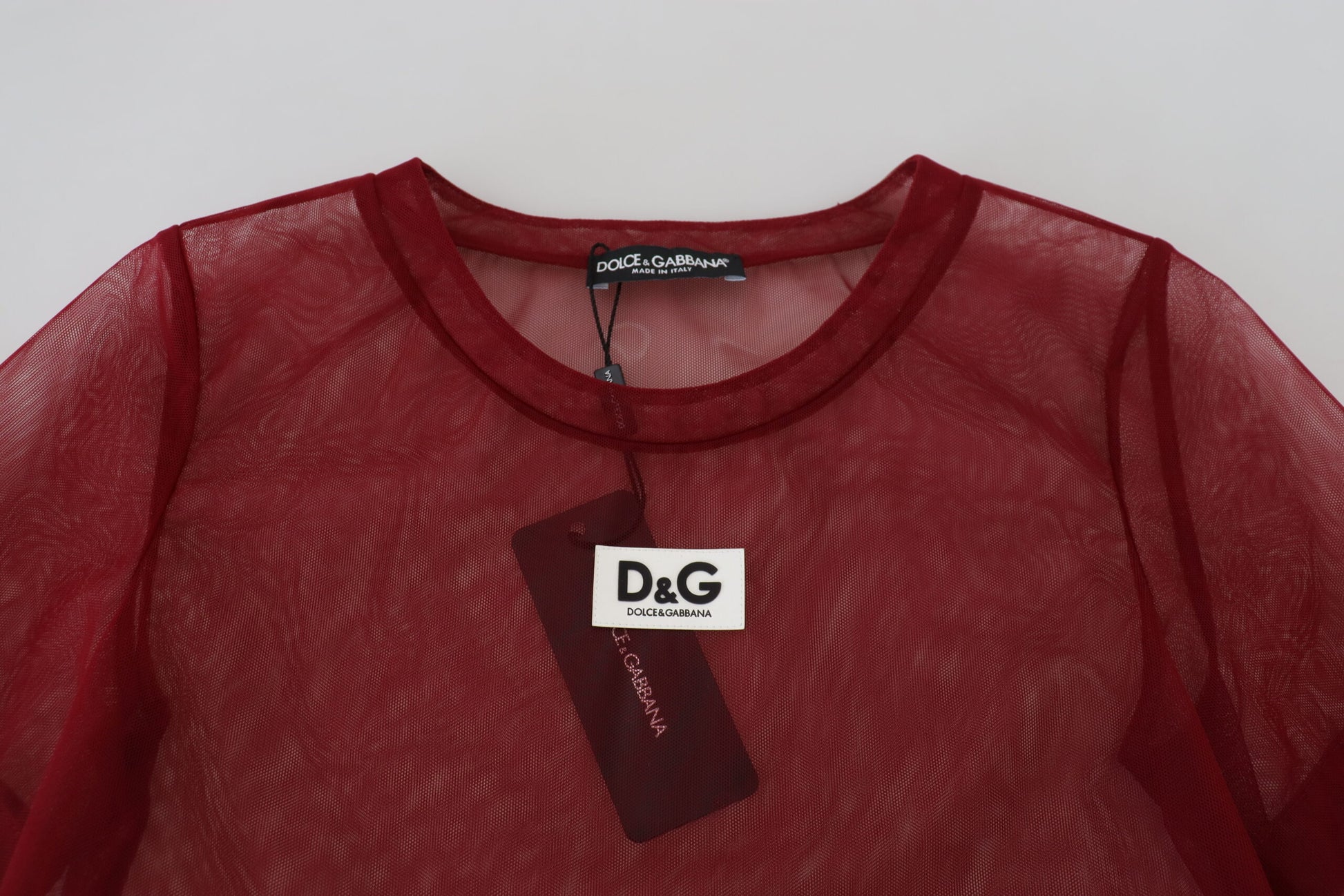 Red nylon two layer shift dress with tag