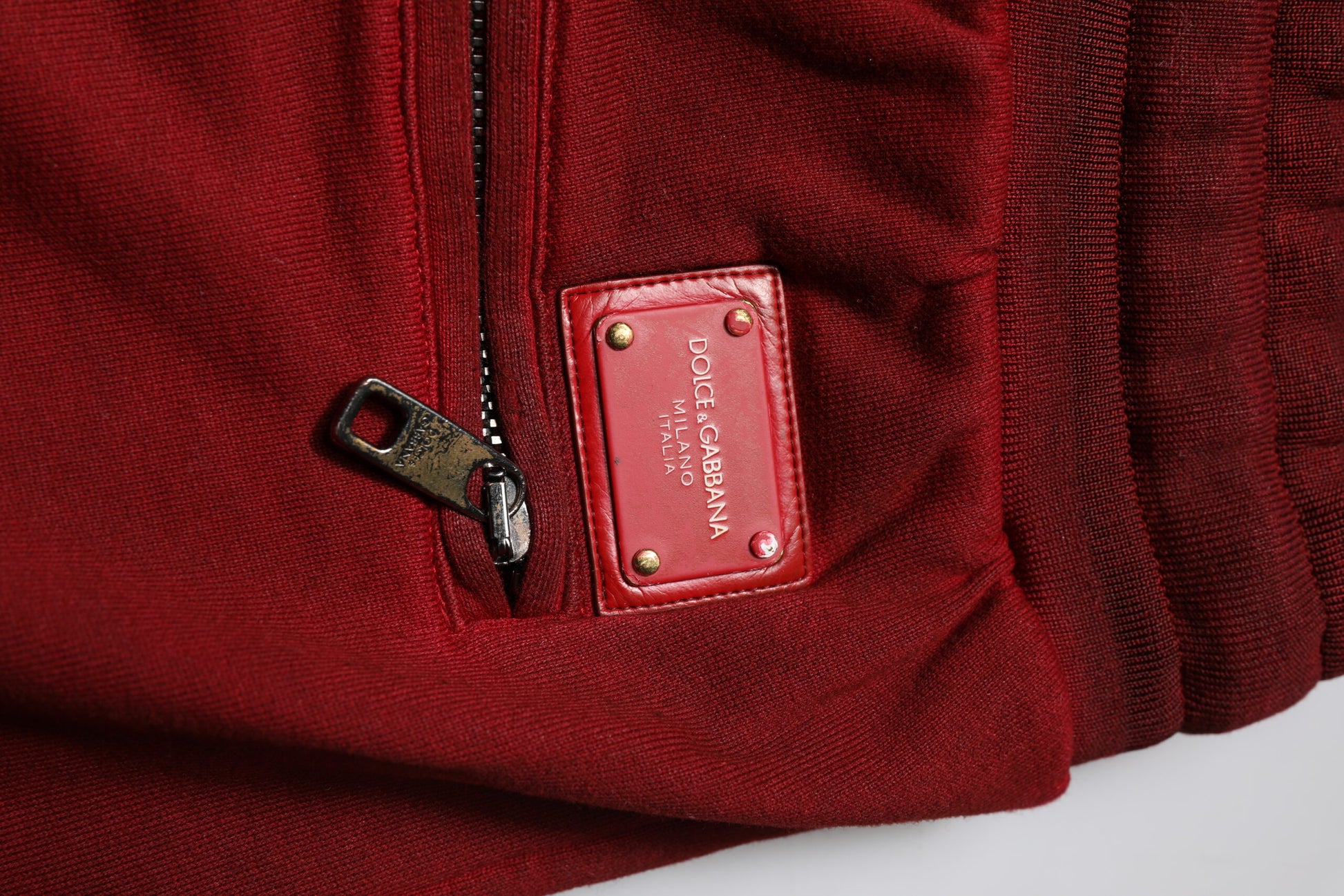 Red Dolce & Gabbana rip style bermuda sweat shorts