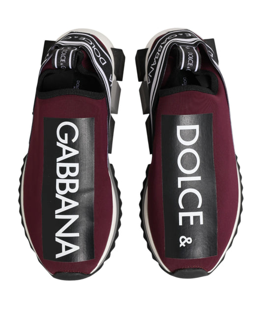Pair of sneakers with brand names on side