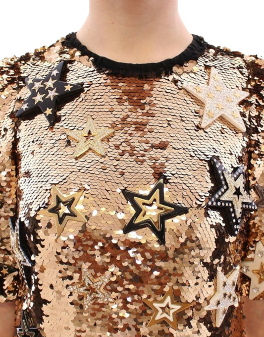 Shiny sequined top with stars