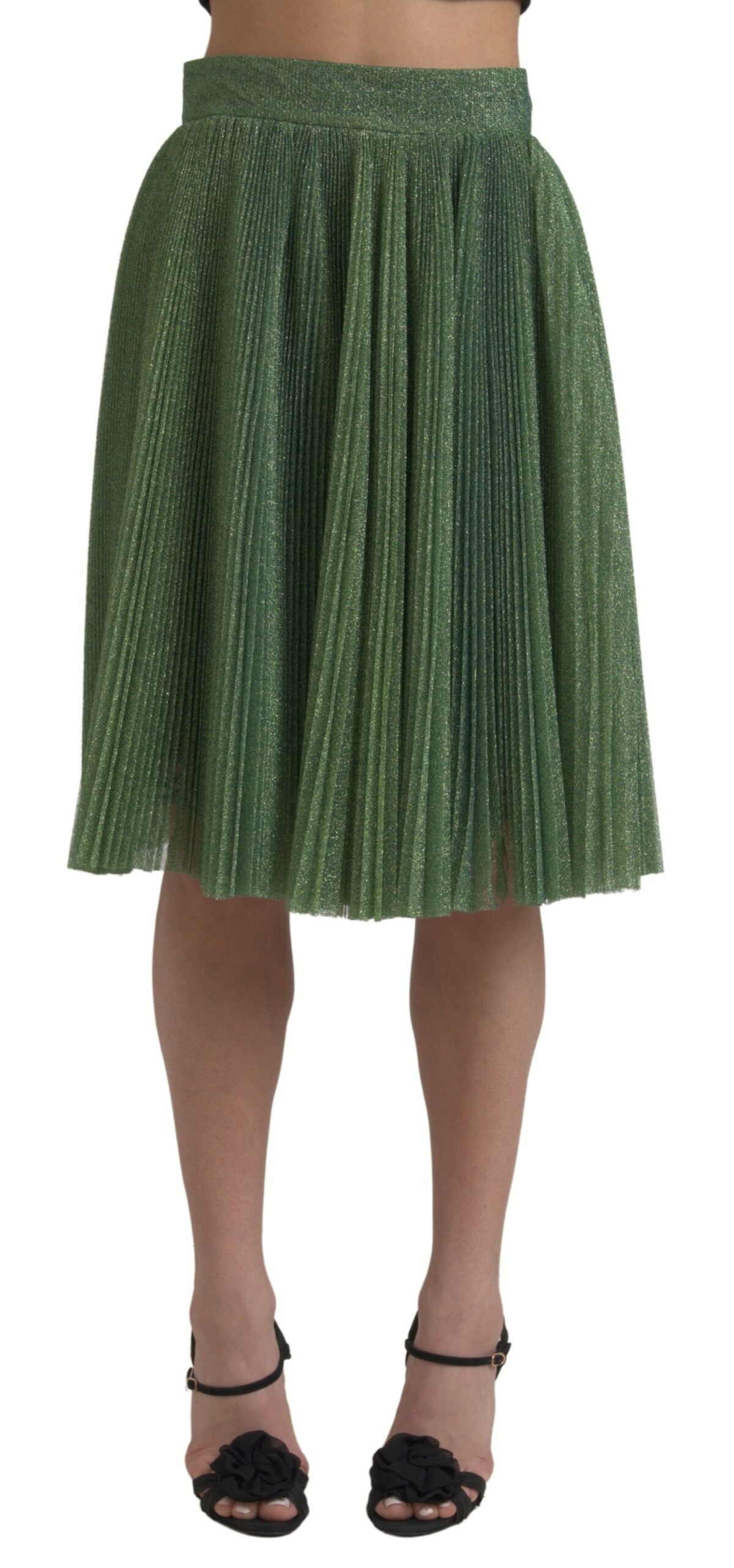 Green skirt with sequins on waistband