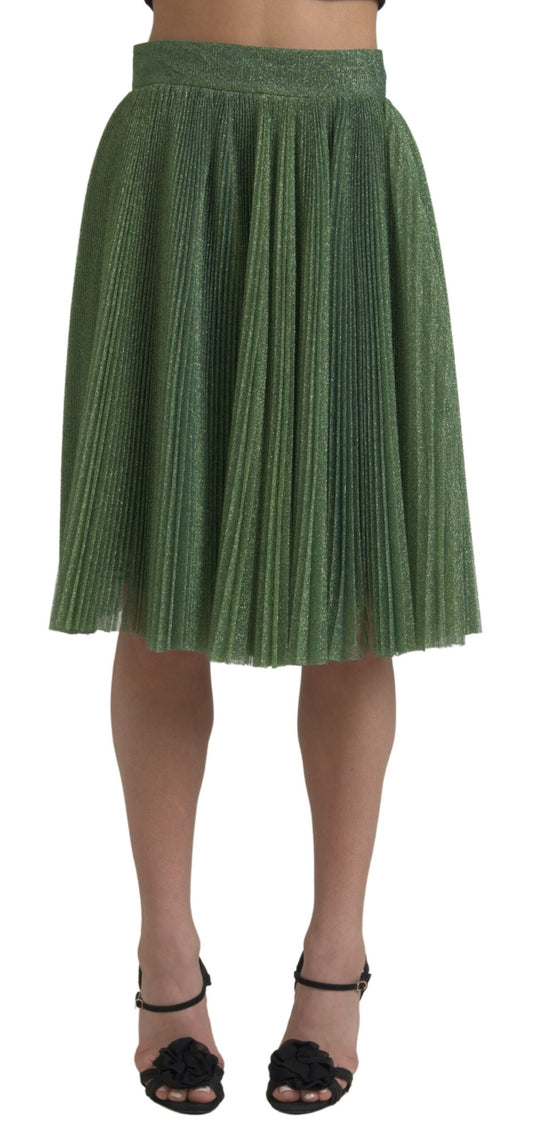 Green skirt with sequins on waistband
