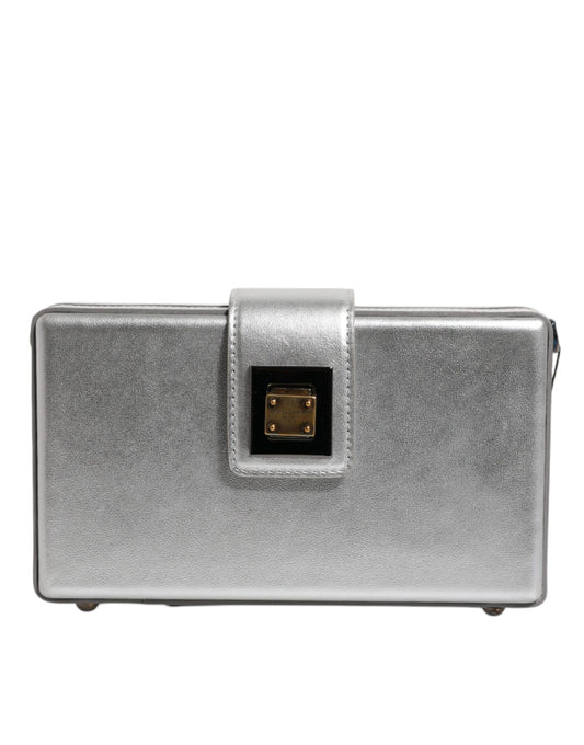 Silver glittery clutch purse with a zippered compartment