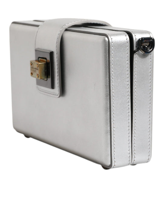 Silver briefcase with handle and lock