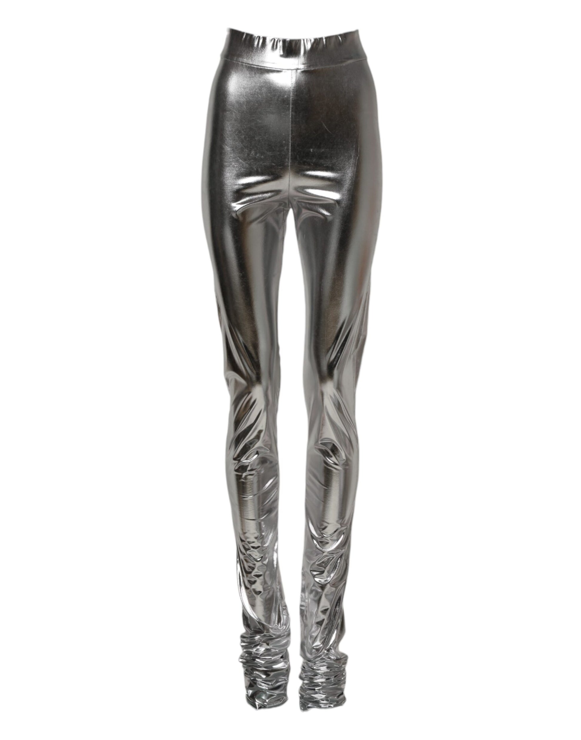 Shiny silver leggings