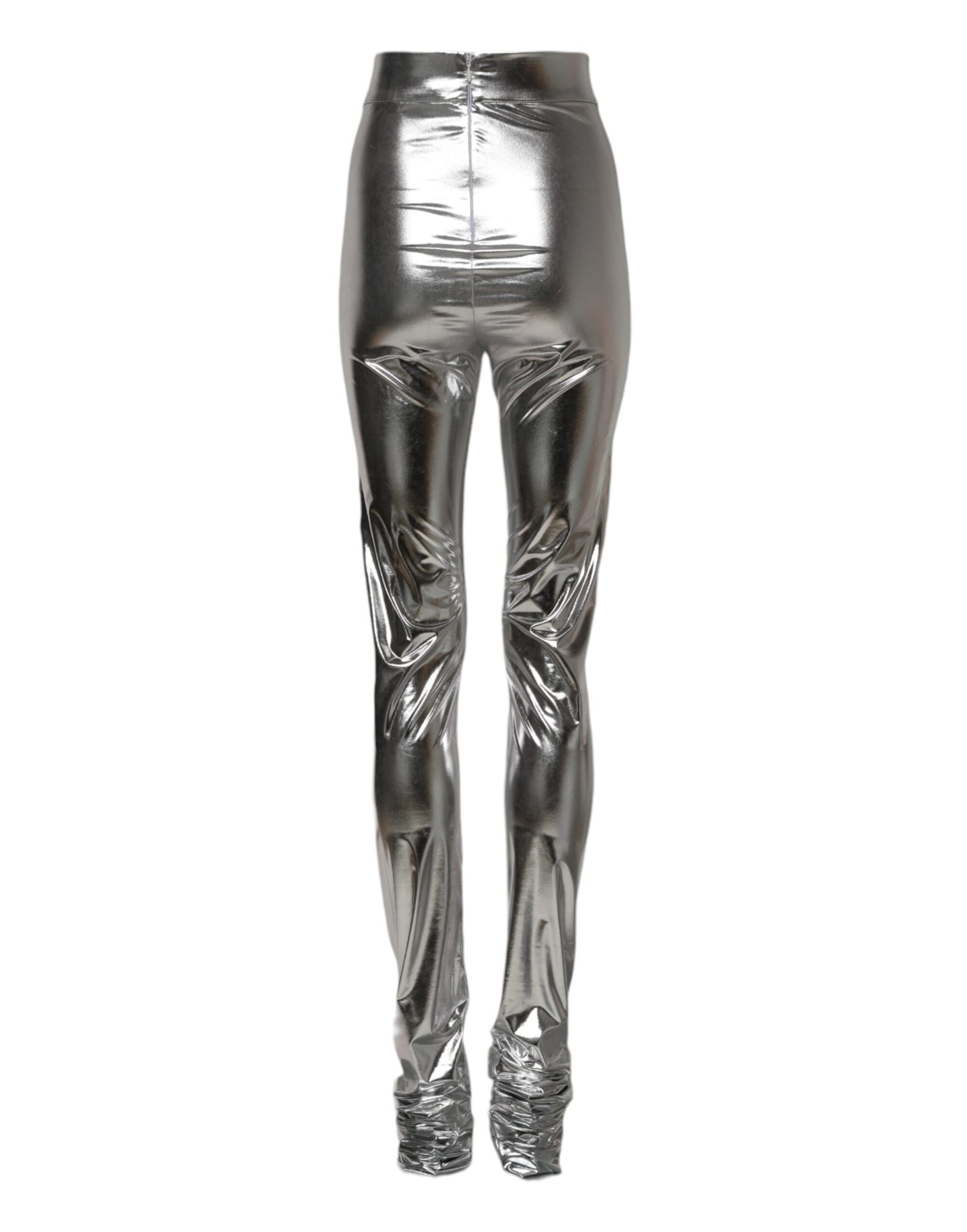 Shiny silver leggings