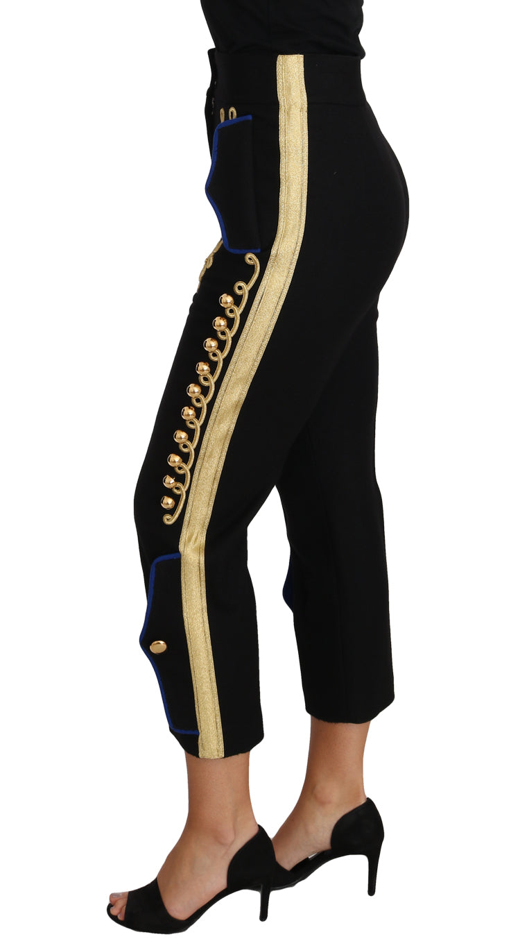 Black pants with gold stripe down side
