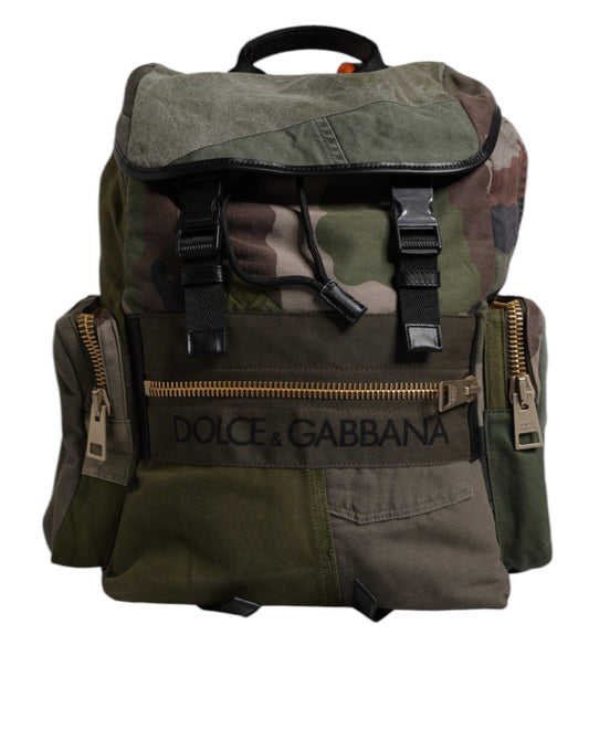 Camouflage backpack with zippers and straps