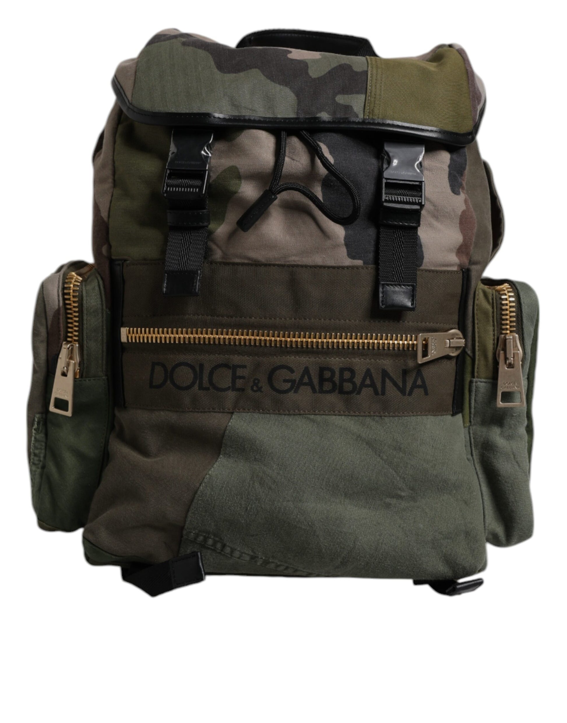Camouflage backpack with zippers and straps
