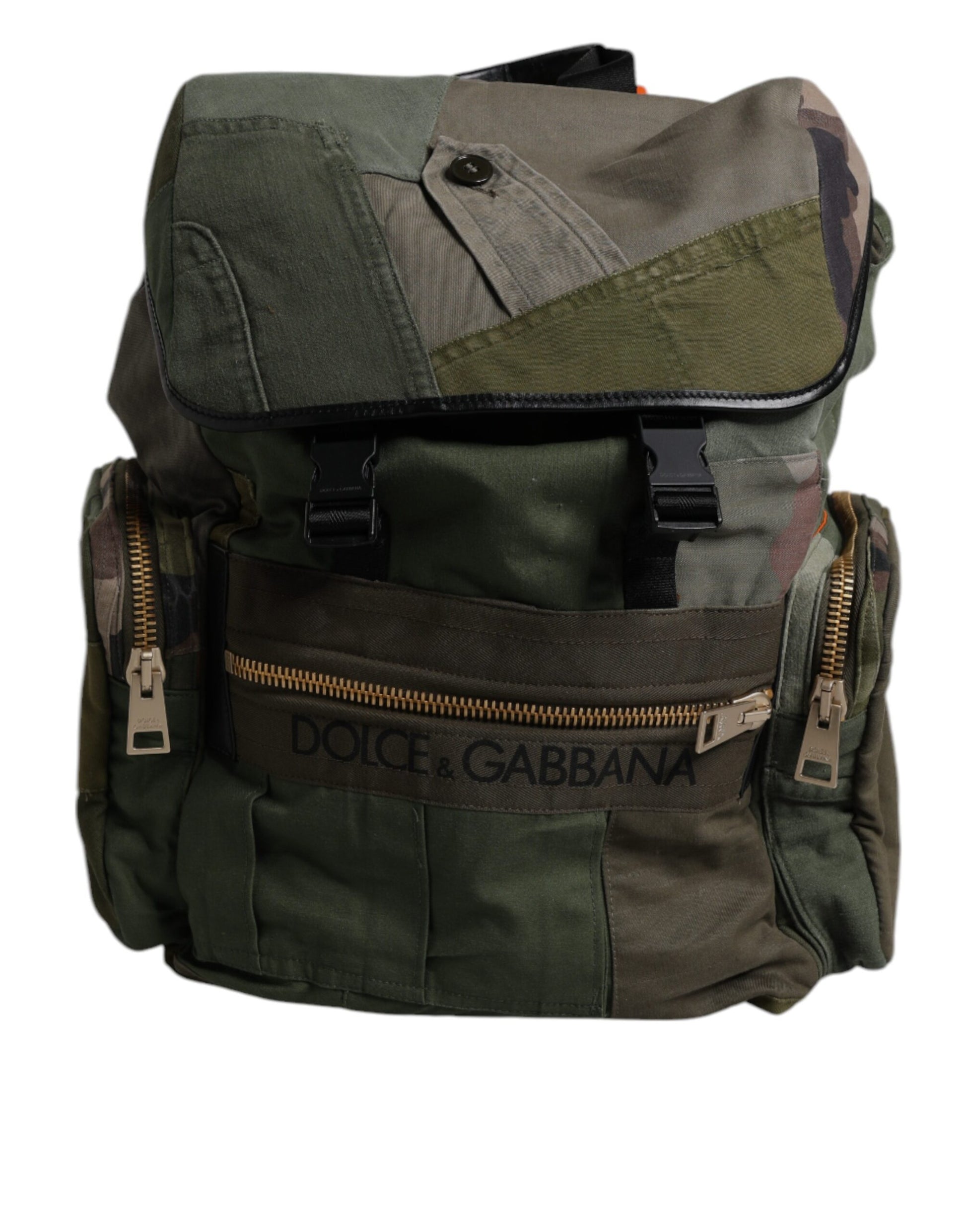 Camouflage backpack with zippers and straps