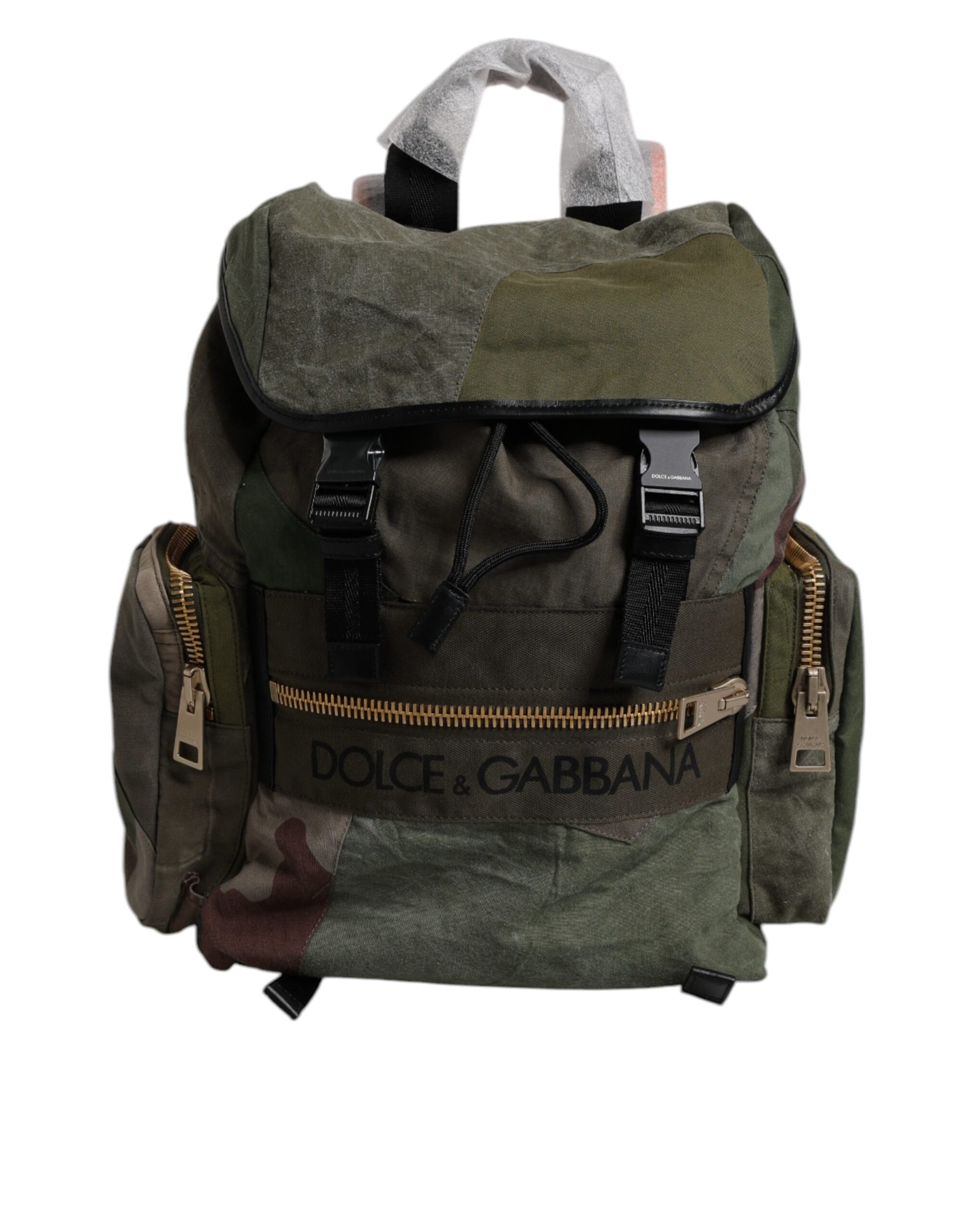 Camouflage backpack with straps and buckles