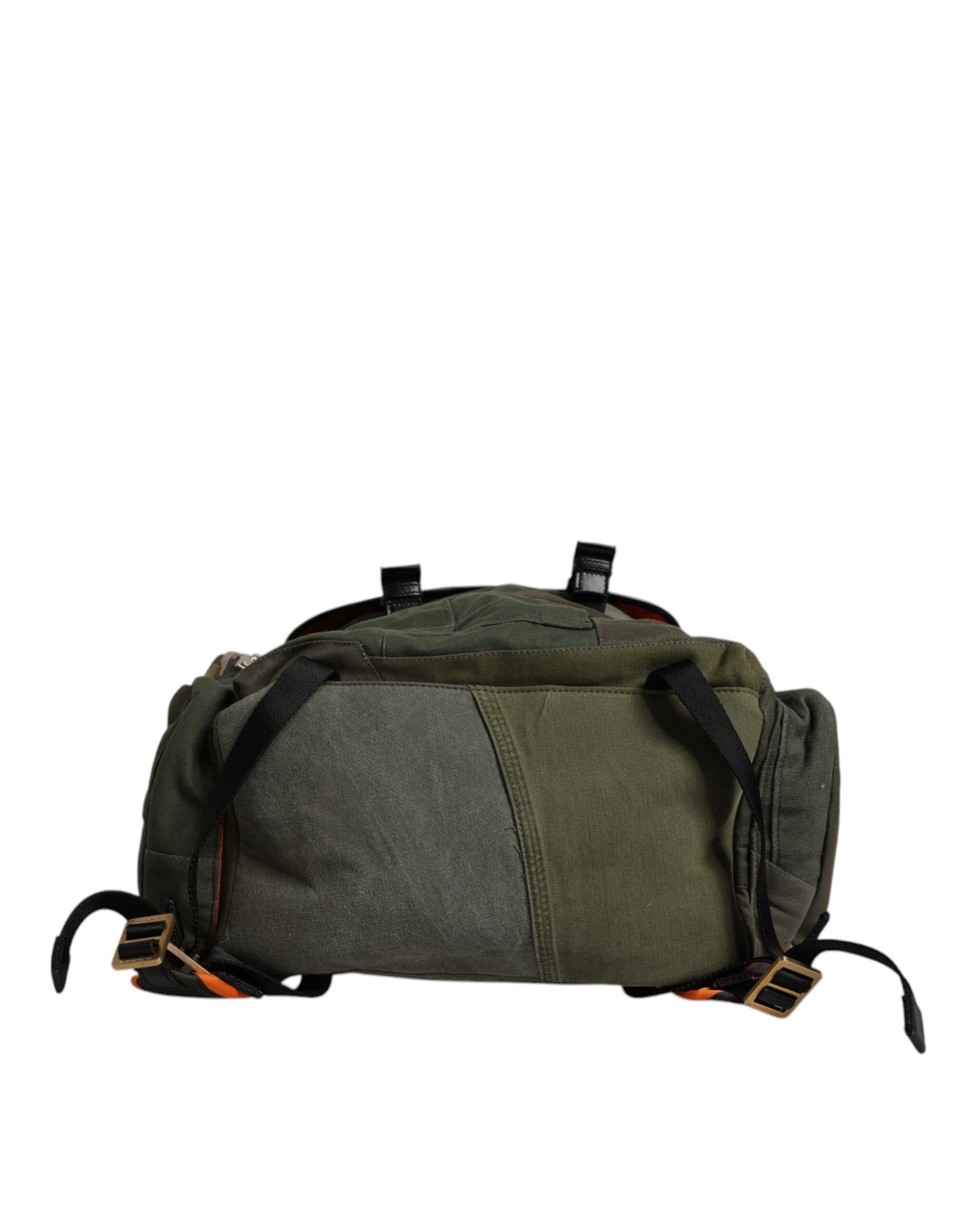 Green backpack with straps and pockets