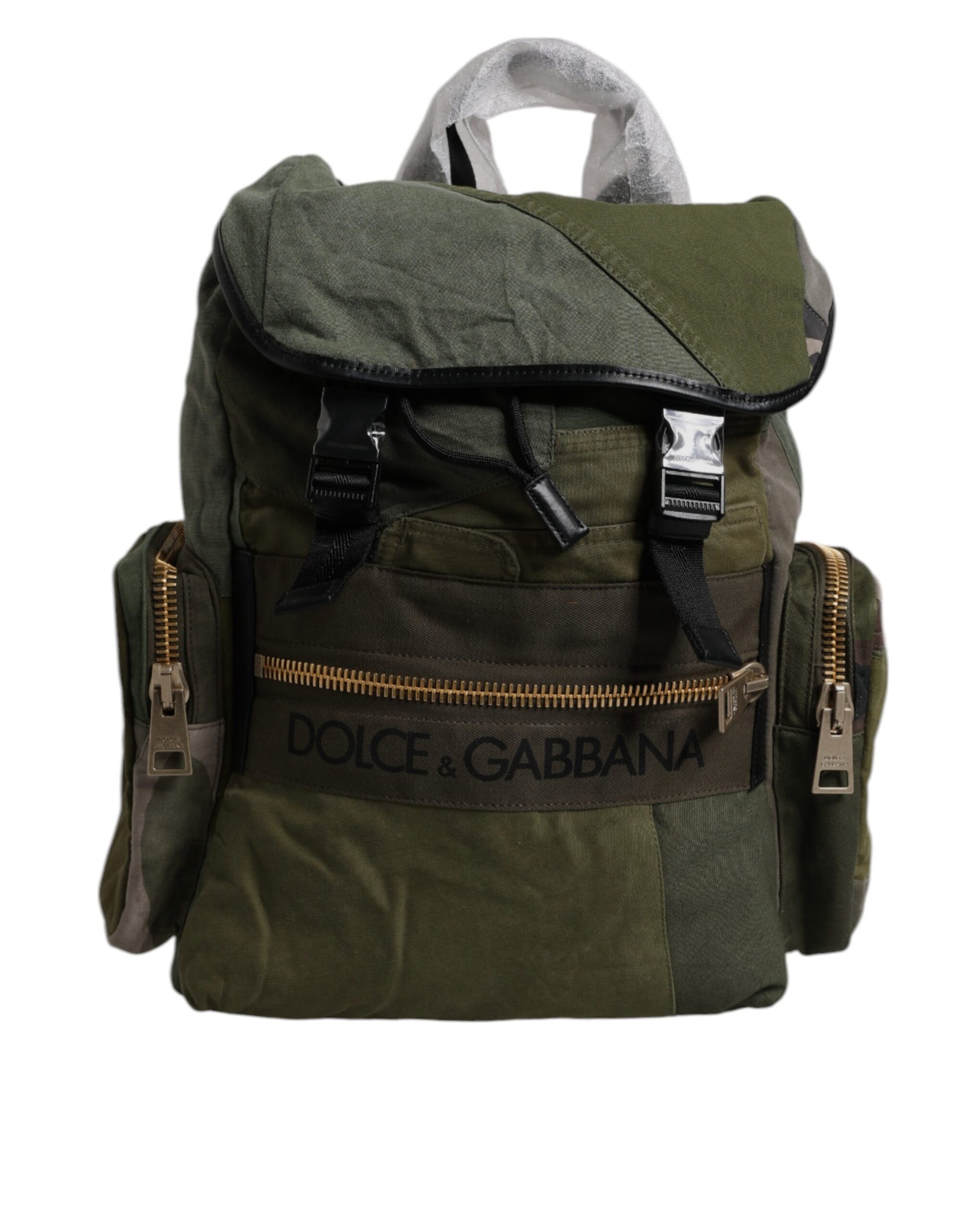 Green backpack with black straps