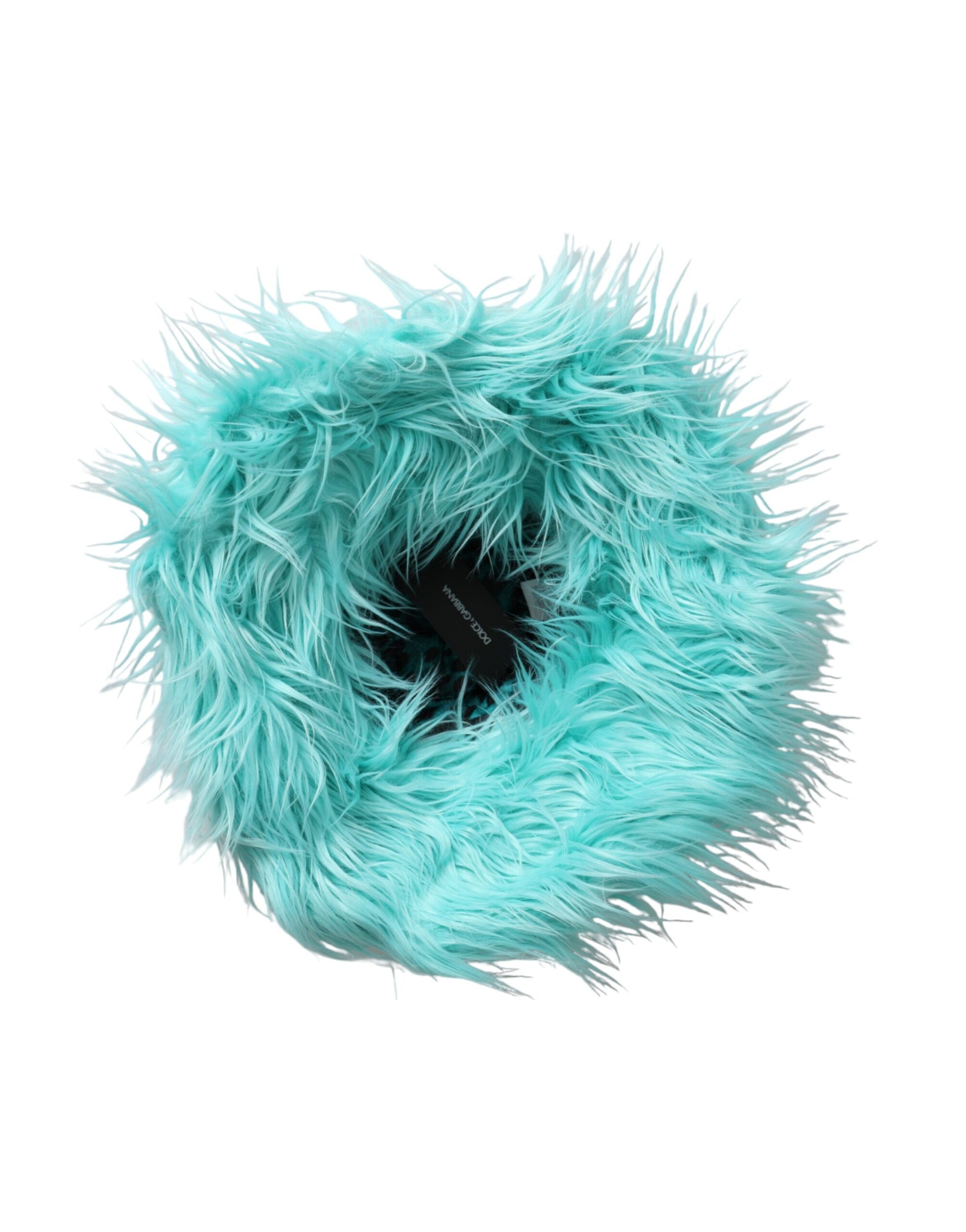 Blue fuzzy circular fabric item